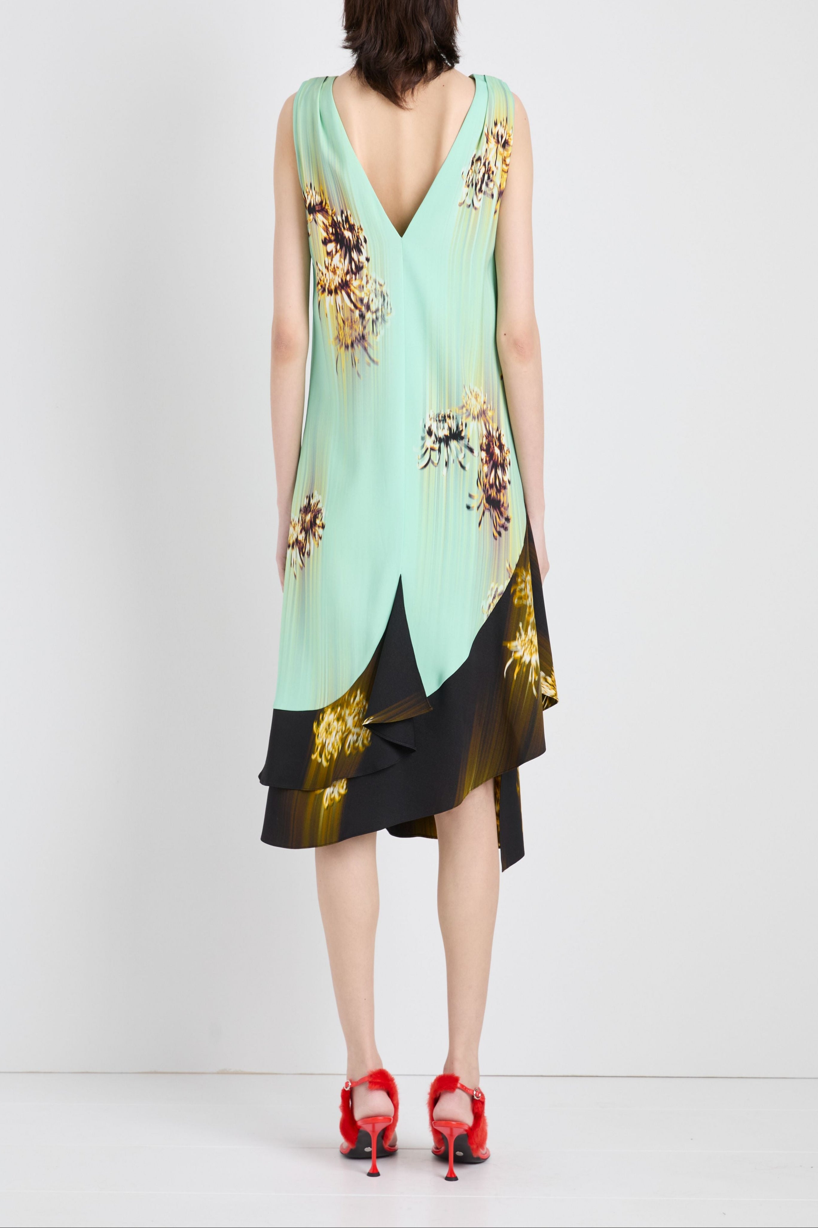 Rhetta Dress in Printed Viscose Cady