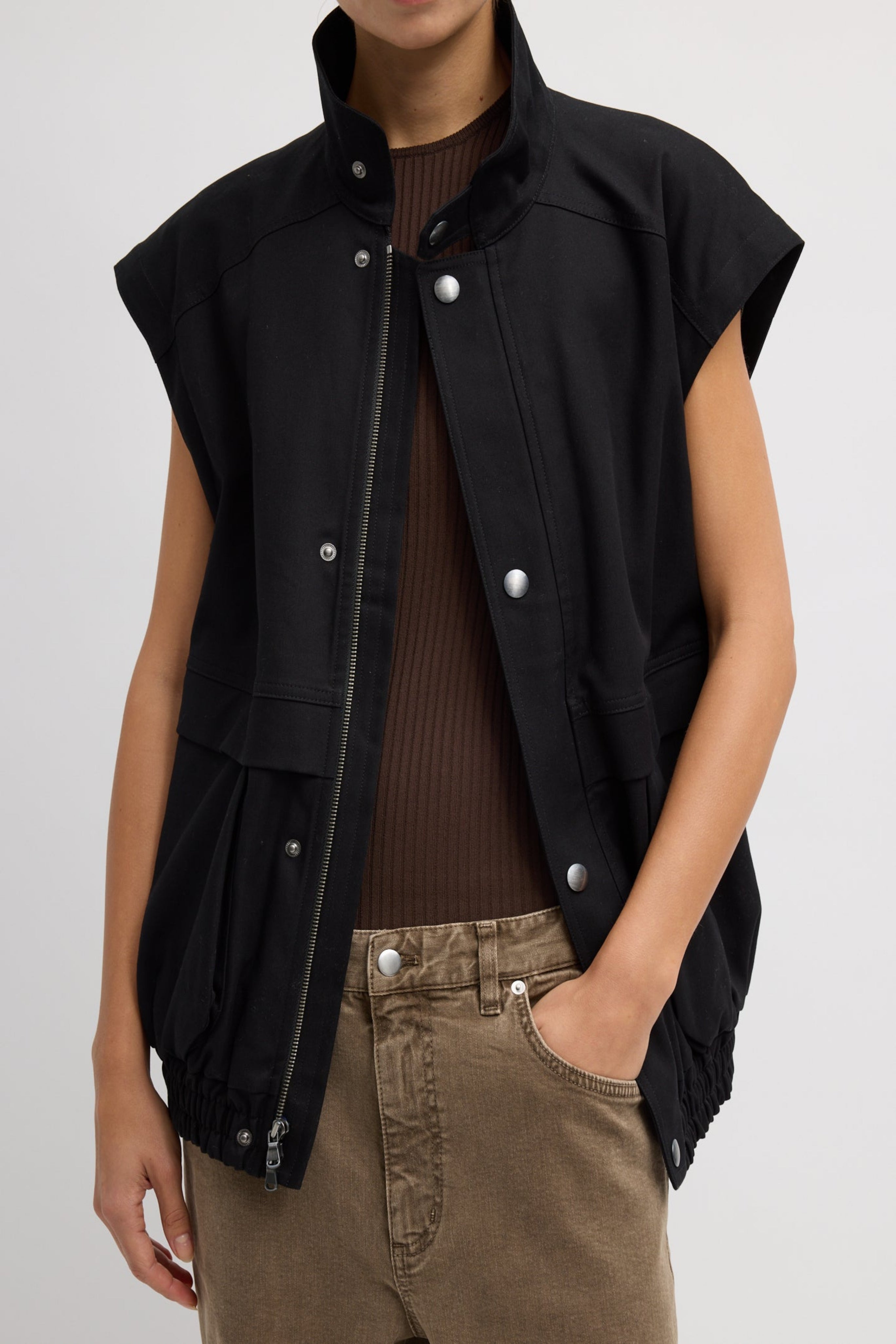 PATCHWORK TWILL SLICKER JACKET