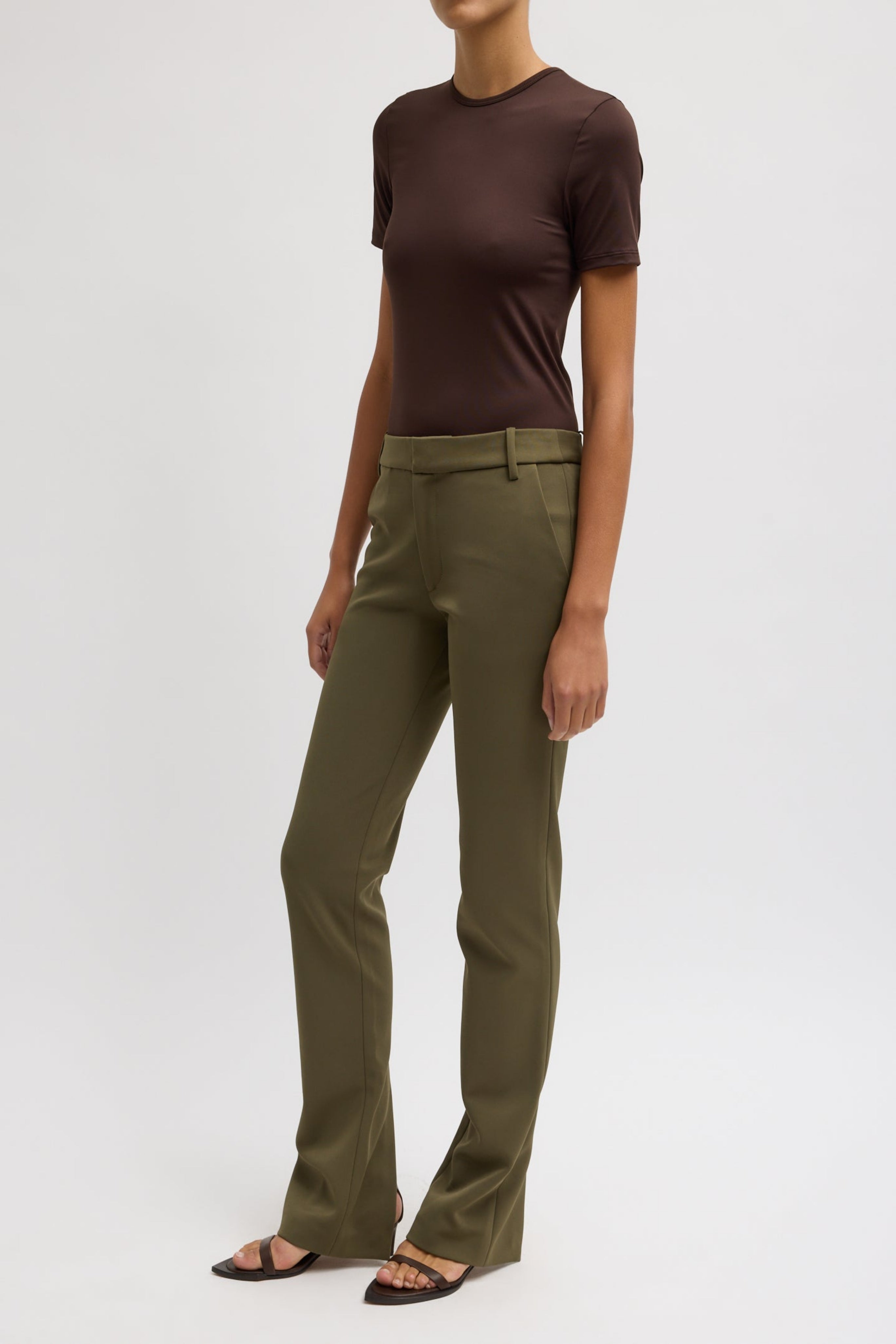 SPRING BONDED TWILL ELFIE TROUSER W/SLITS