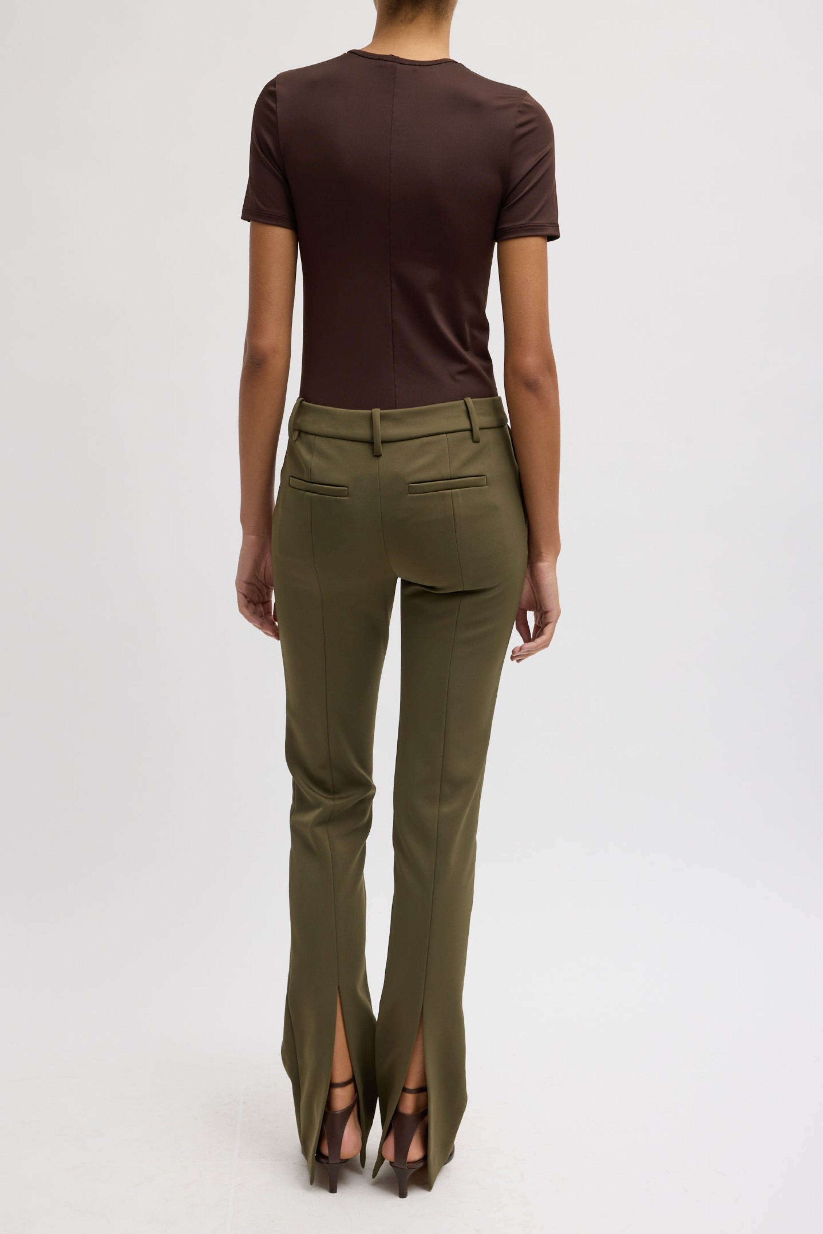 SPRING BONDED TWILL ELFIE TROUSER W/SLITS