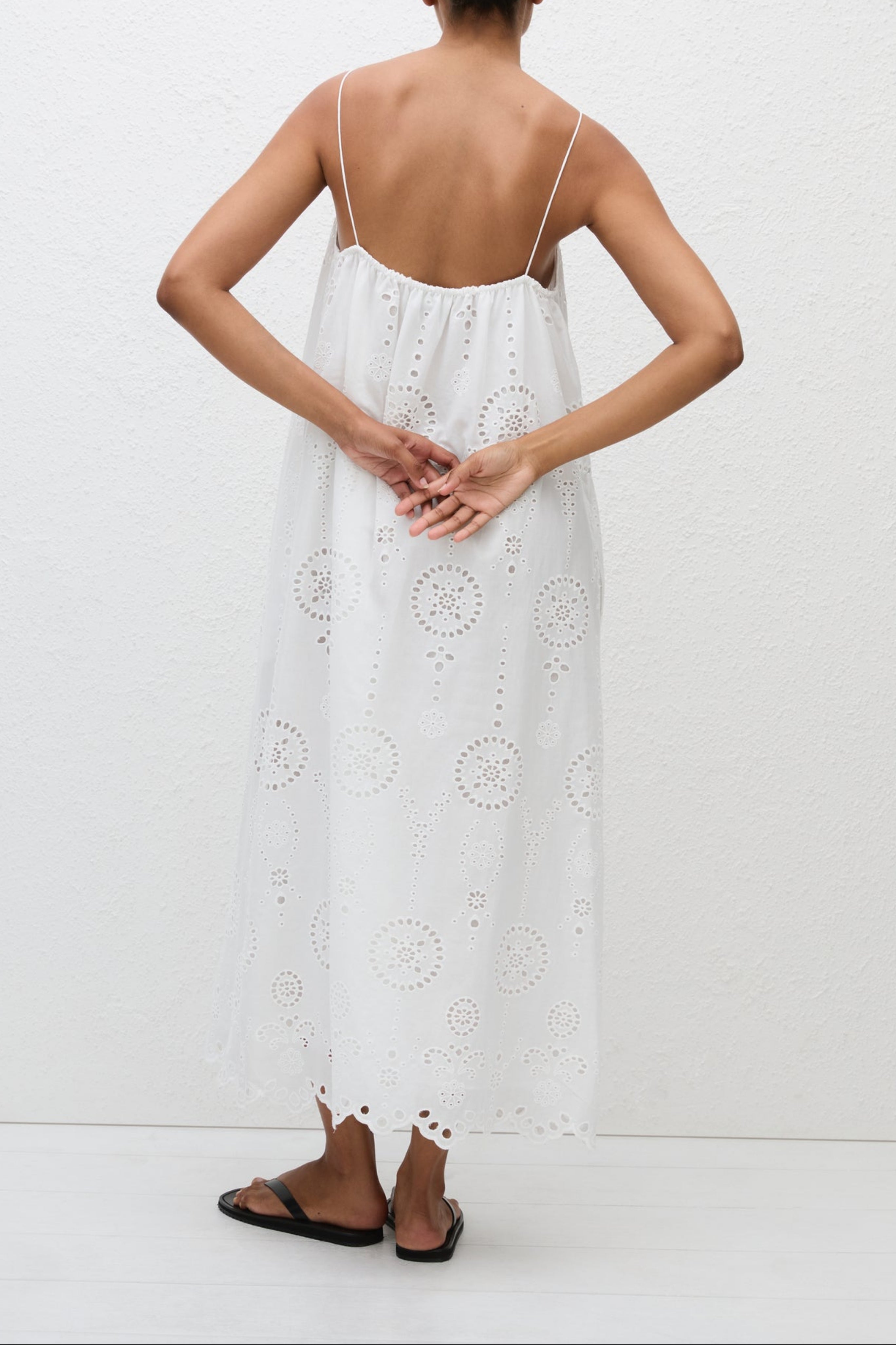 Broderie Cami Midi Dress