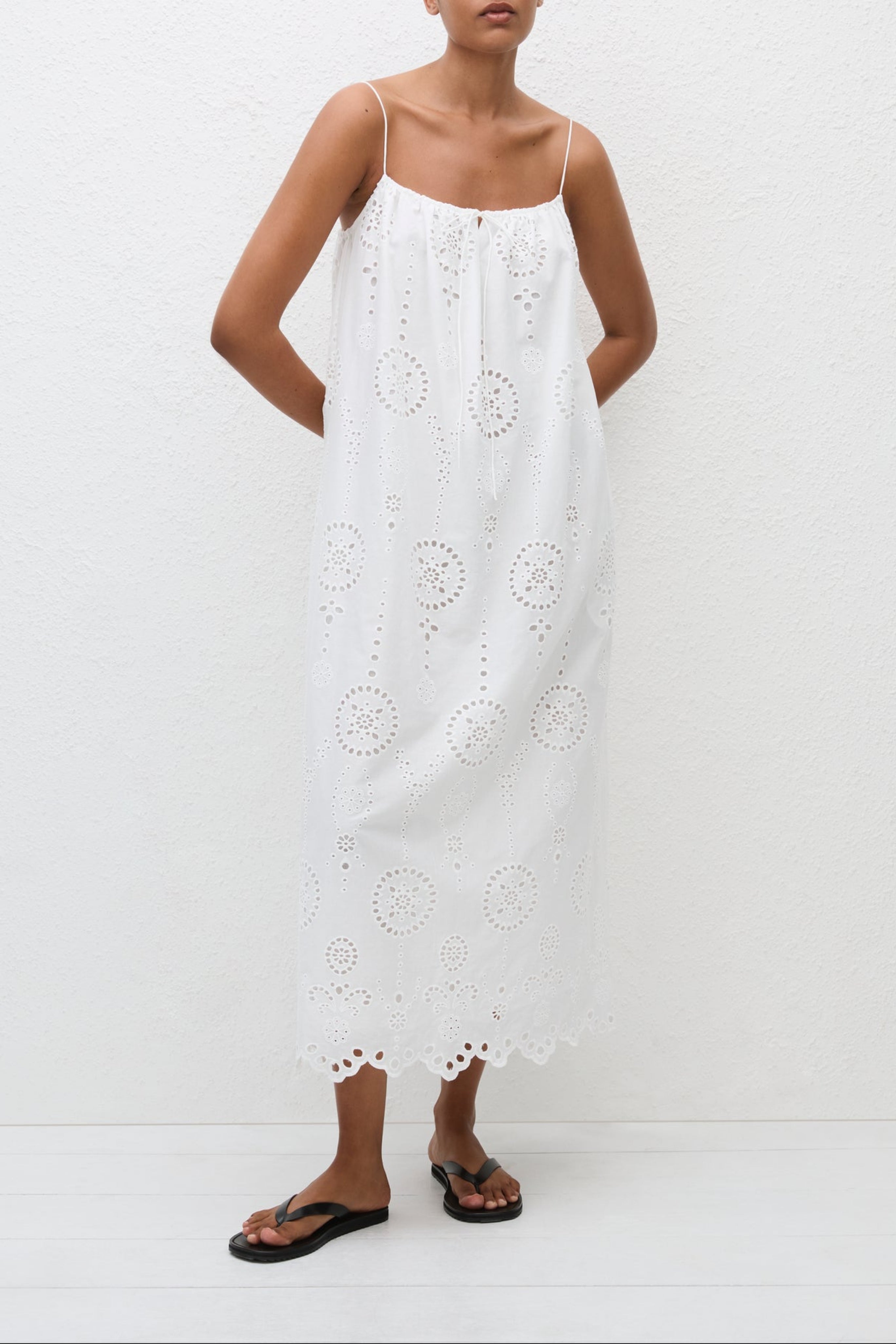Broderie Cami Midi Dress