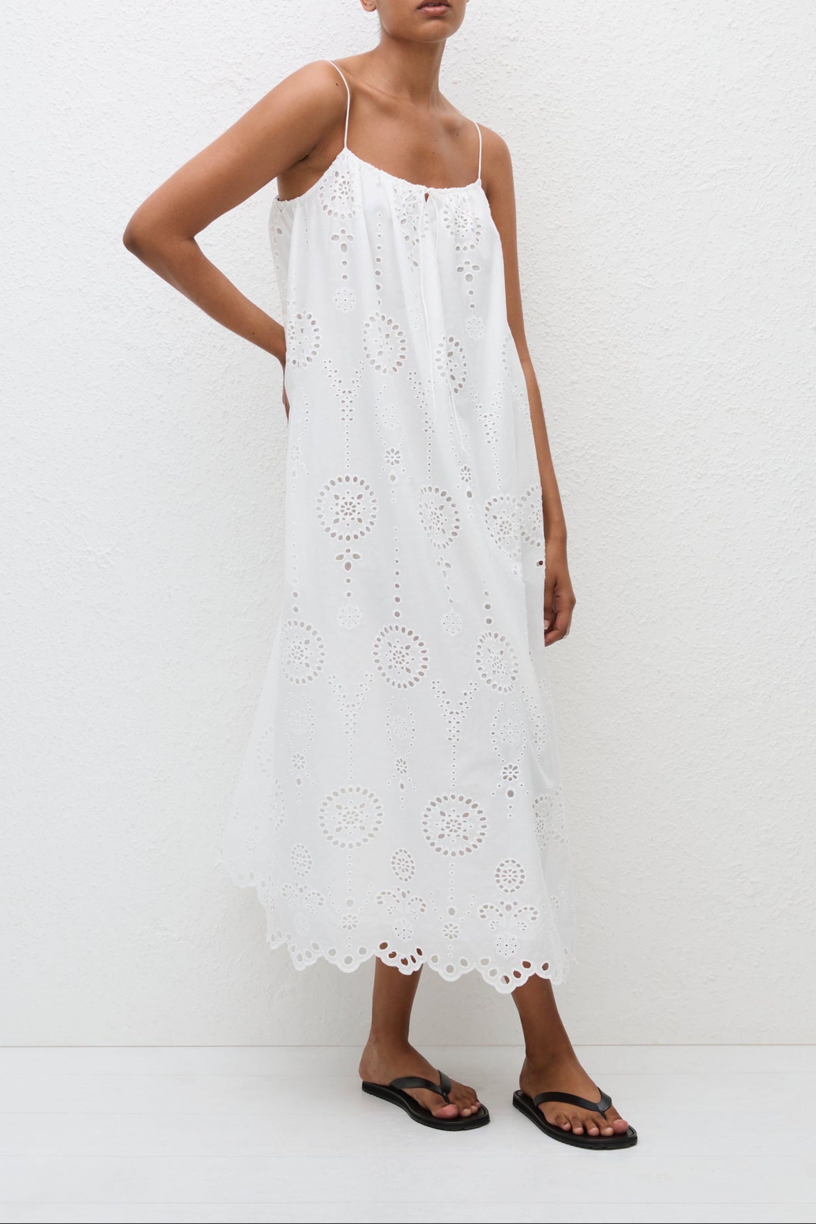 Broderie Cami Midi Dress