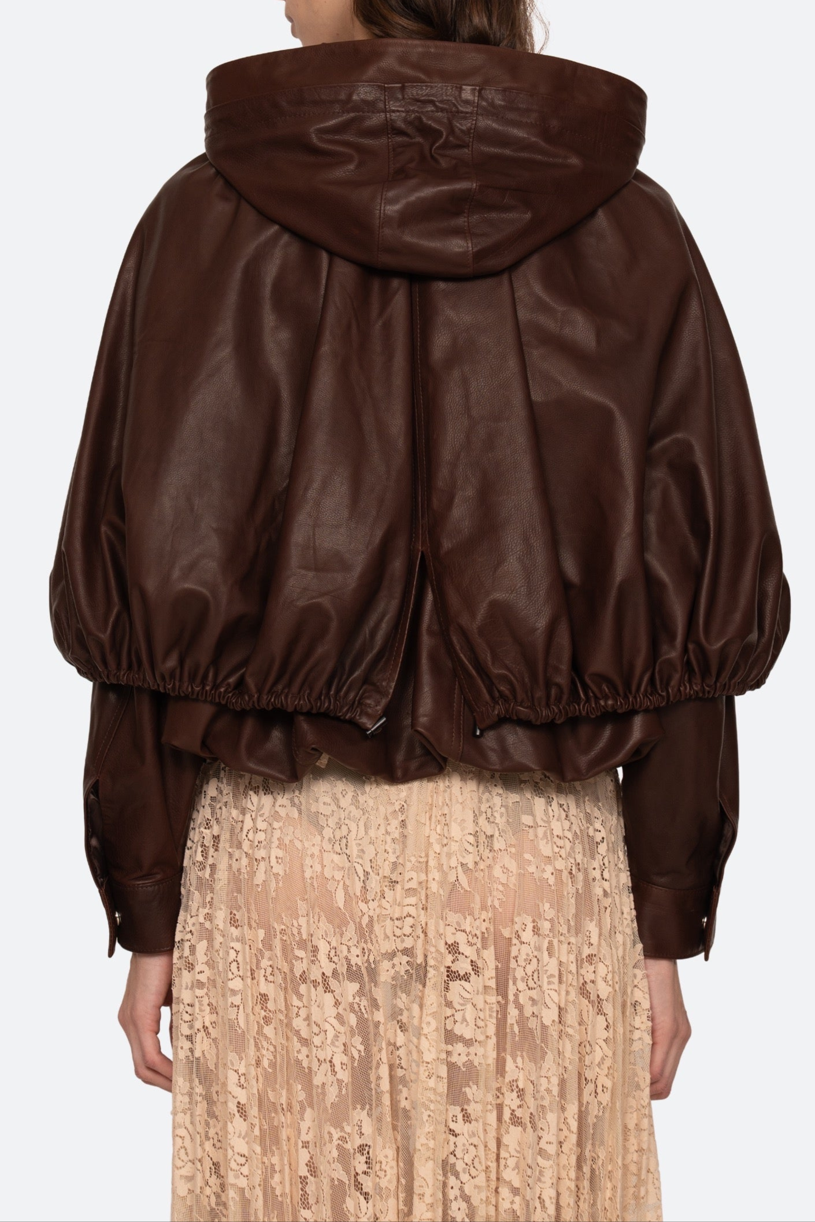 Thompson Leather Cape Jacket