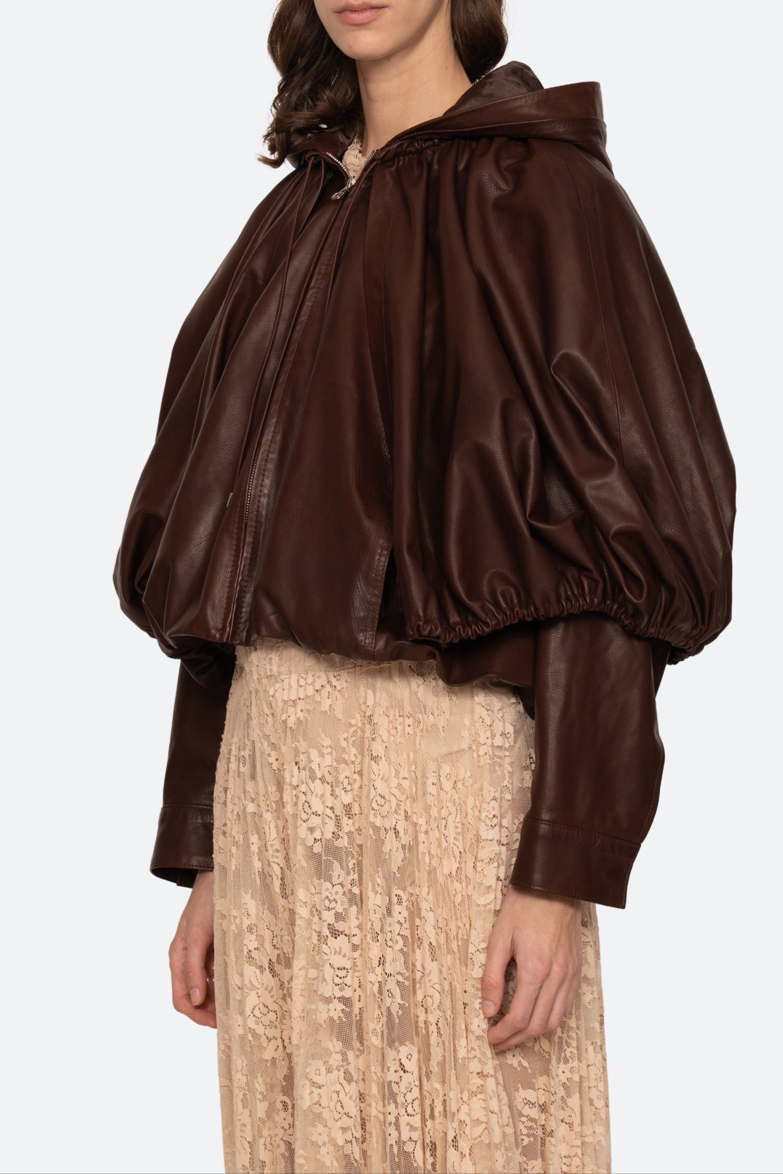 Thompson Leather Cape Jacket