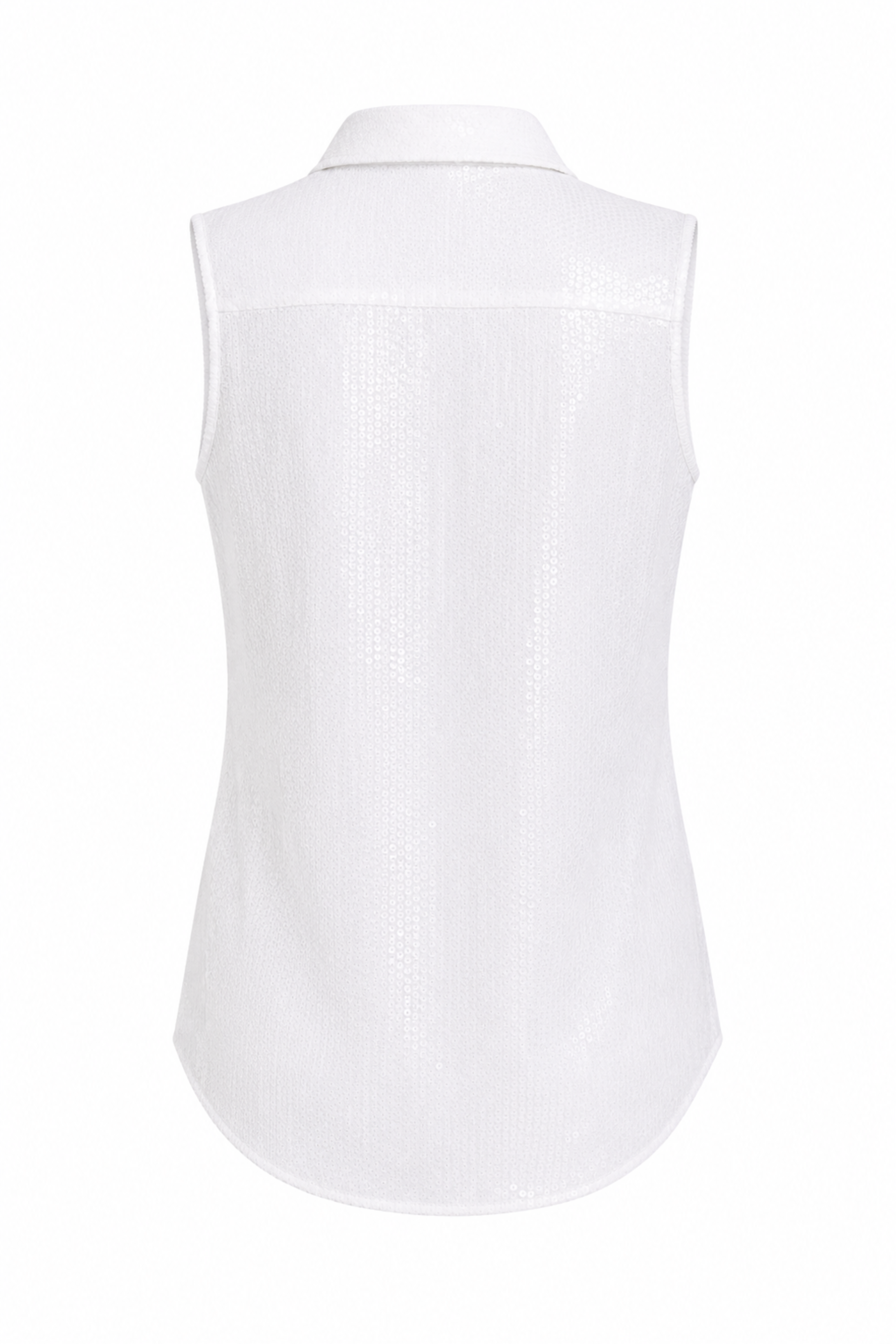 Sequin Sleeveless Hansen Button Front Shirt