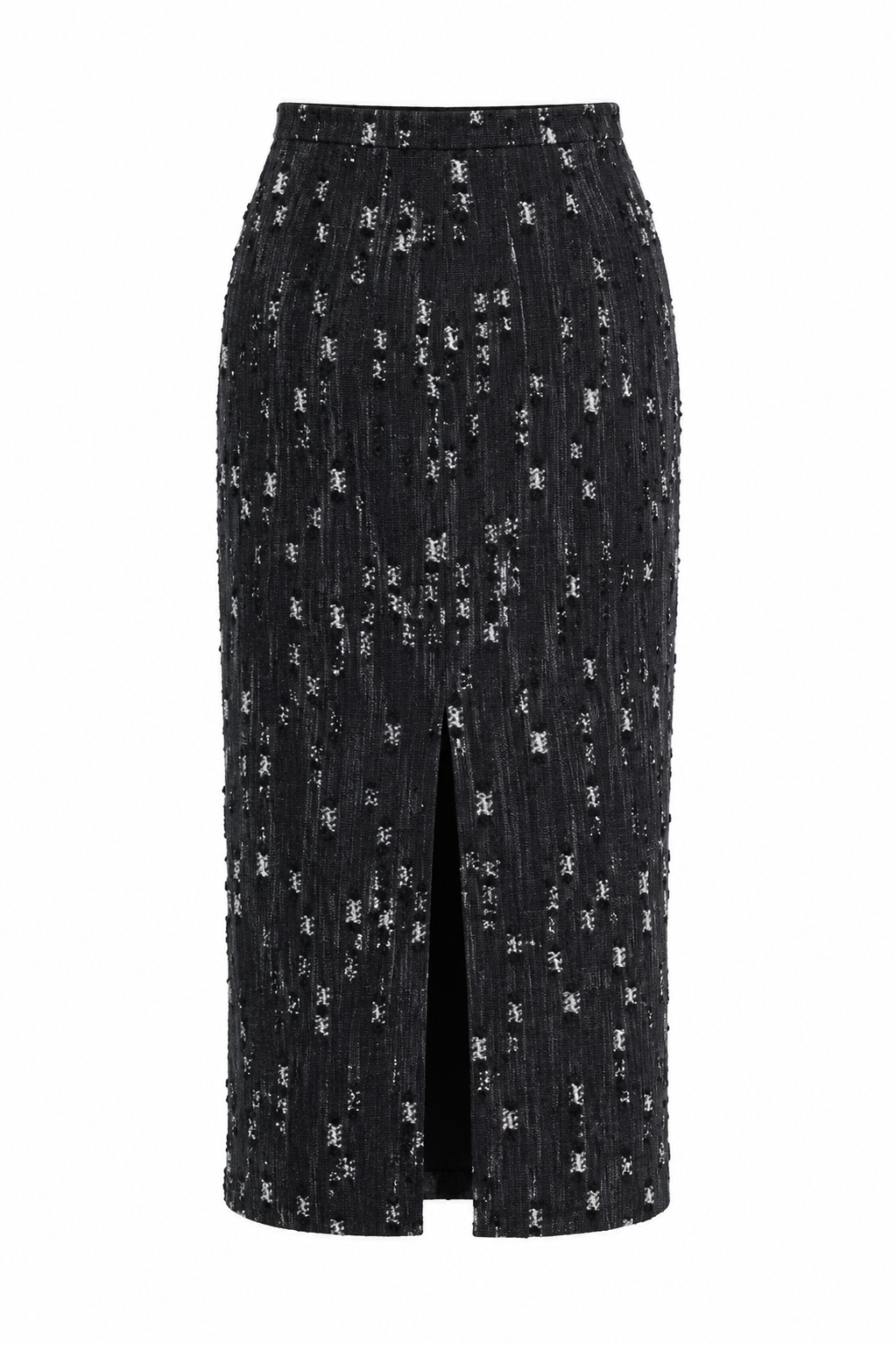Frayed Denim Pencil Skirt