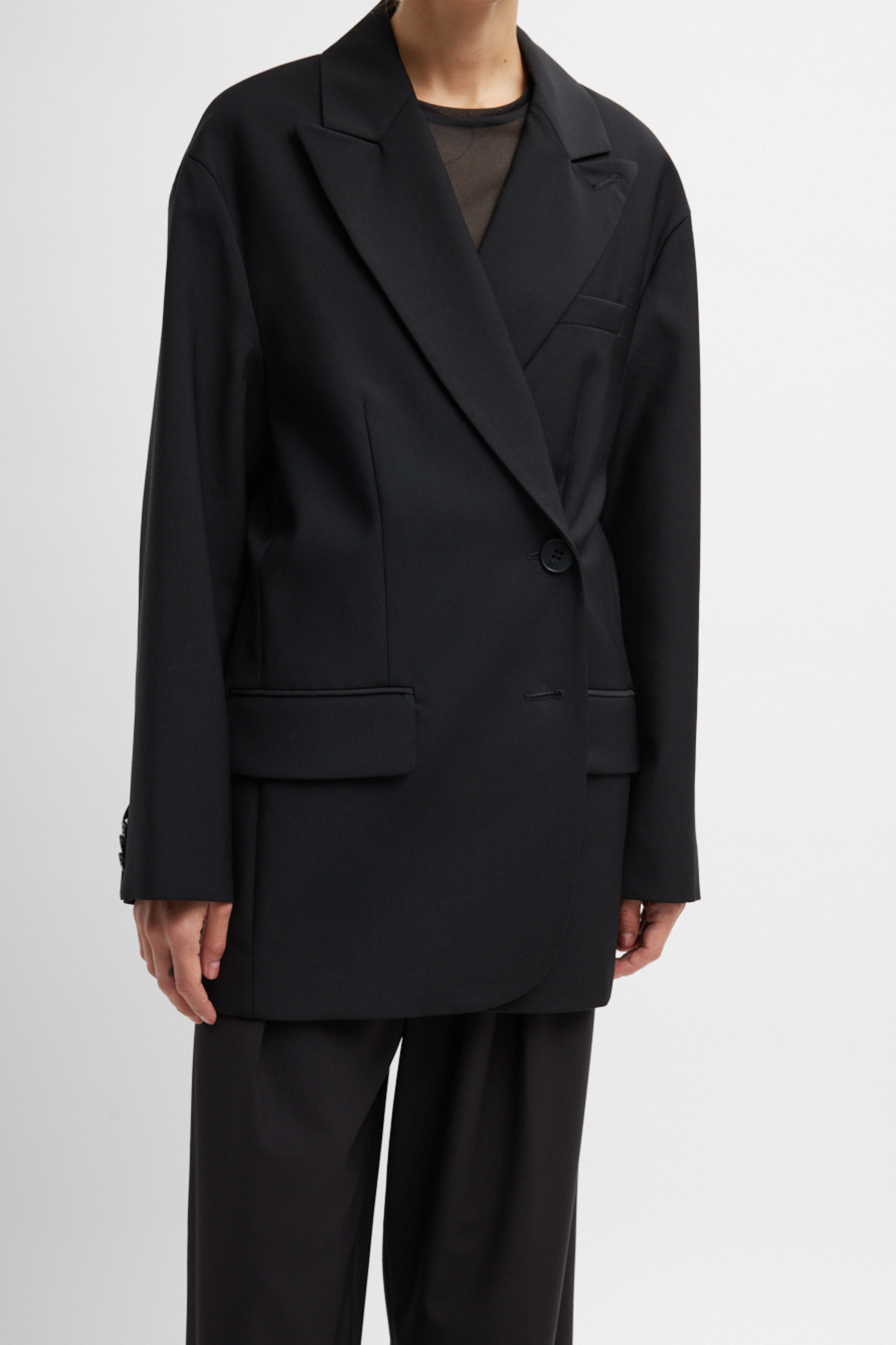 Tropical Wool Liam Blazer - Black
