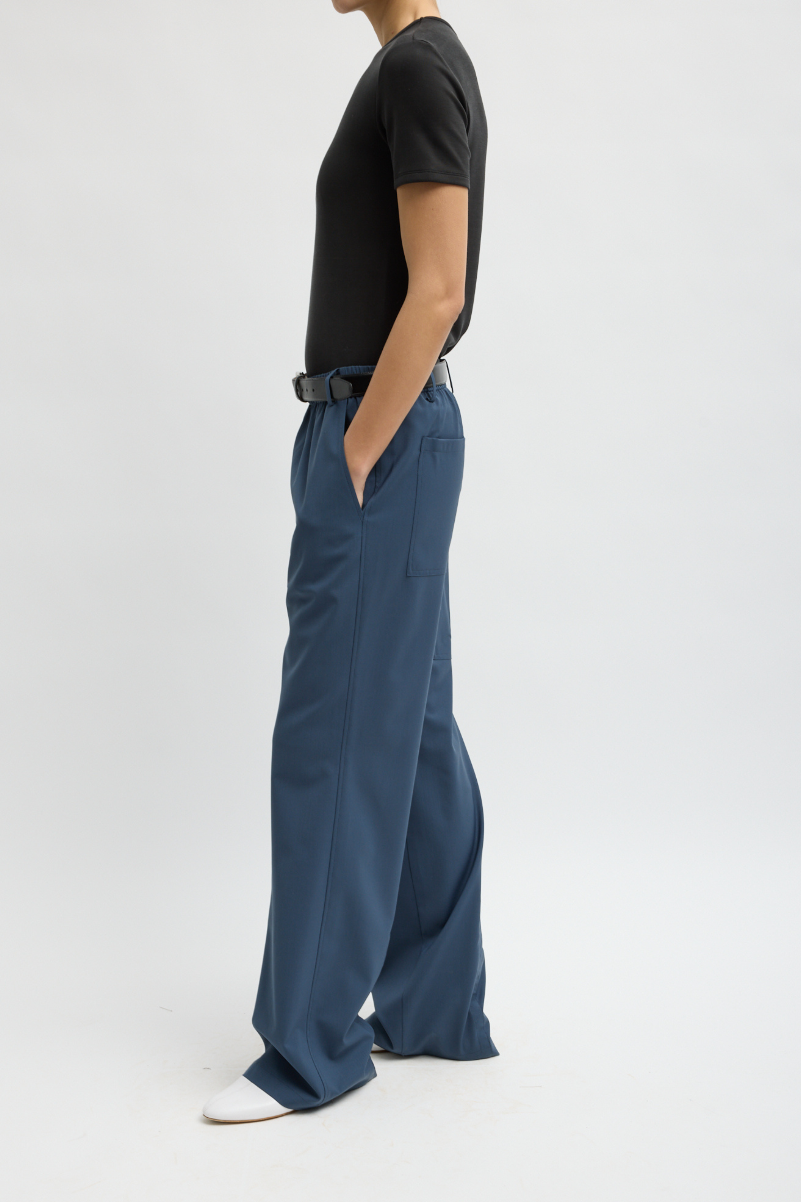 Tropical Wool Charles Trouser - Blue Fog