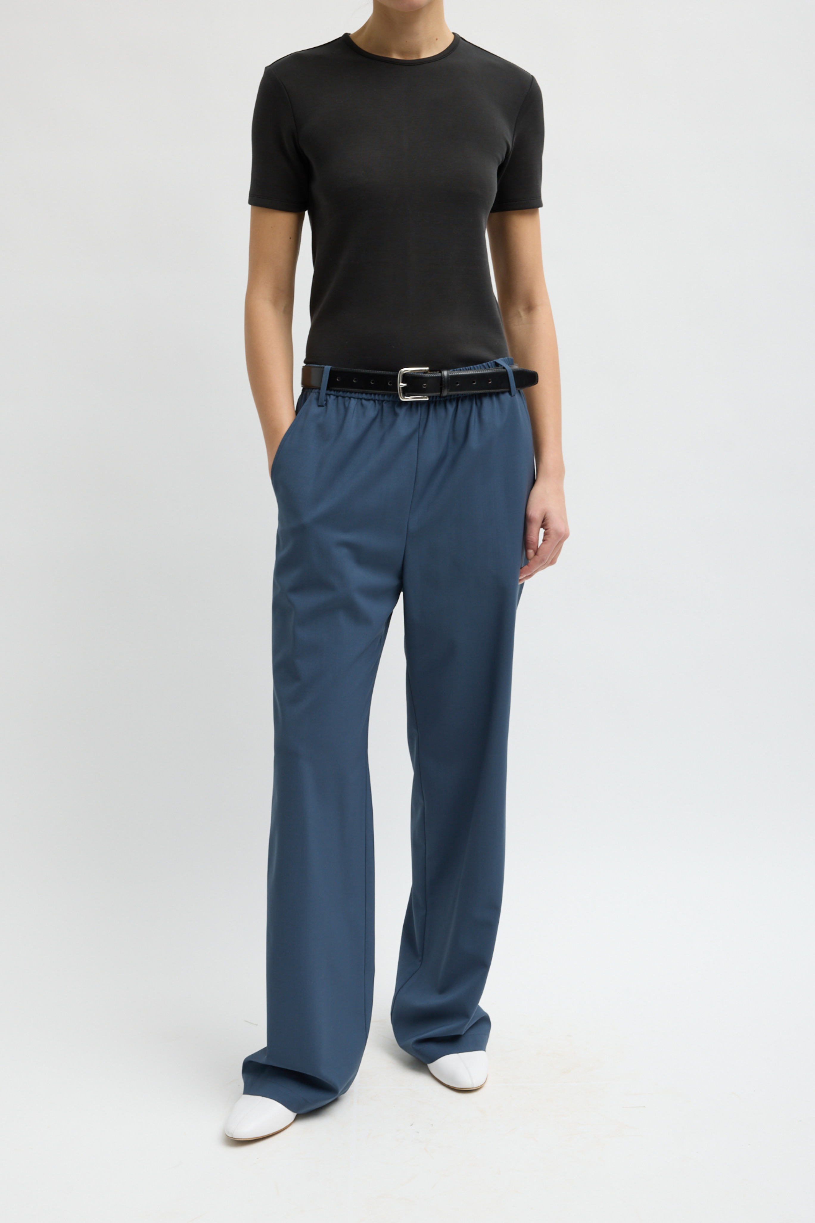 Tropical Wool Charles Trouser - Blue Fog