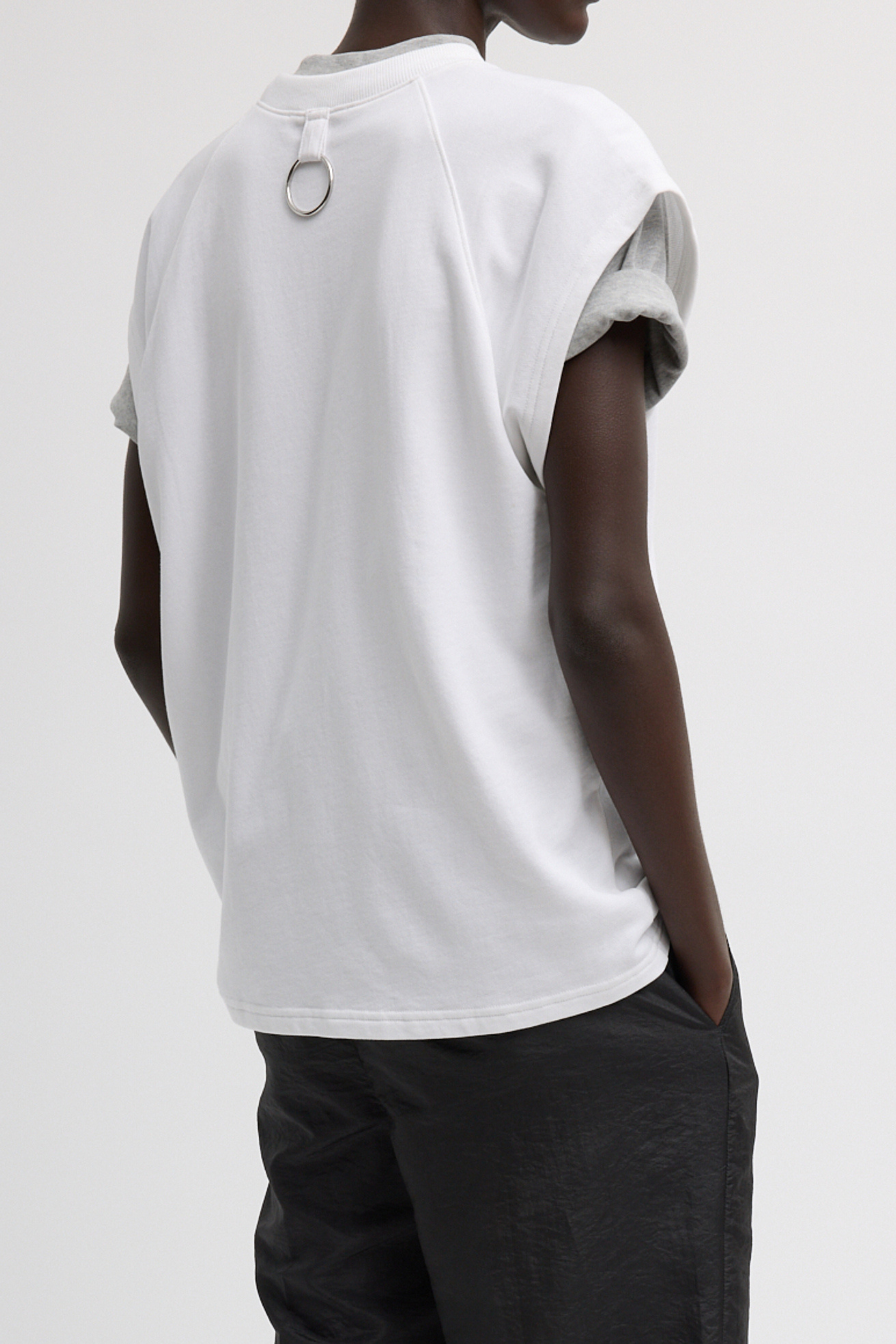 Light Weight Sweatshirting Sleeveless Easy Top - White