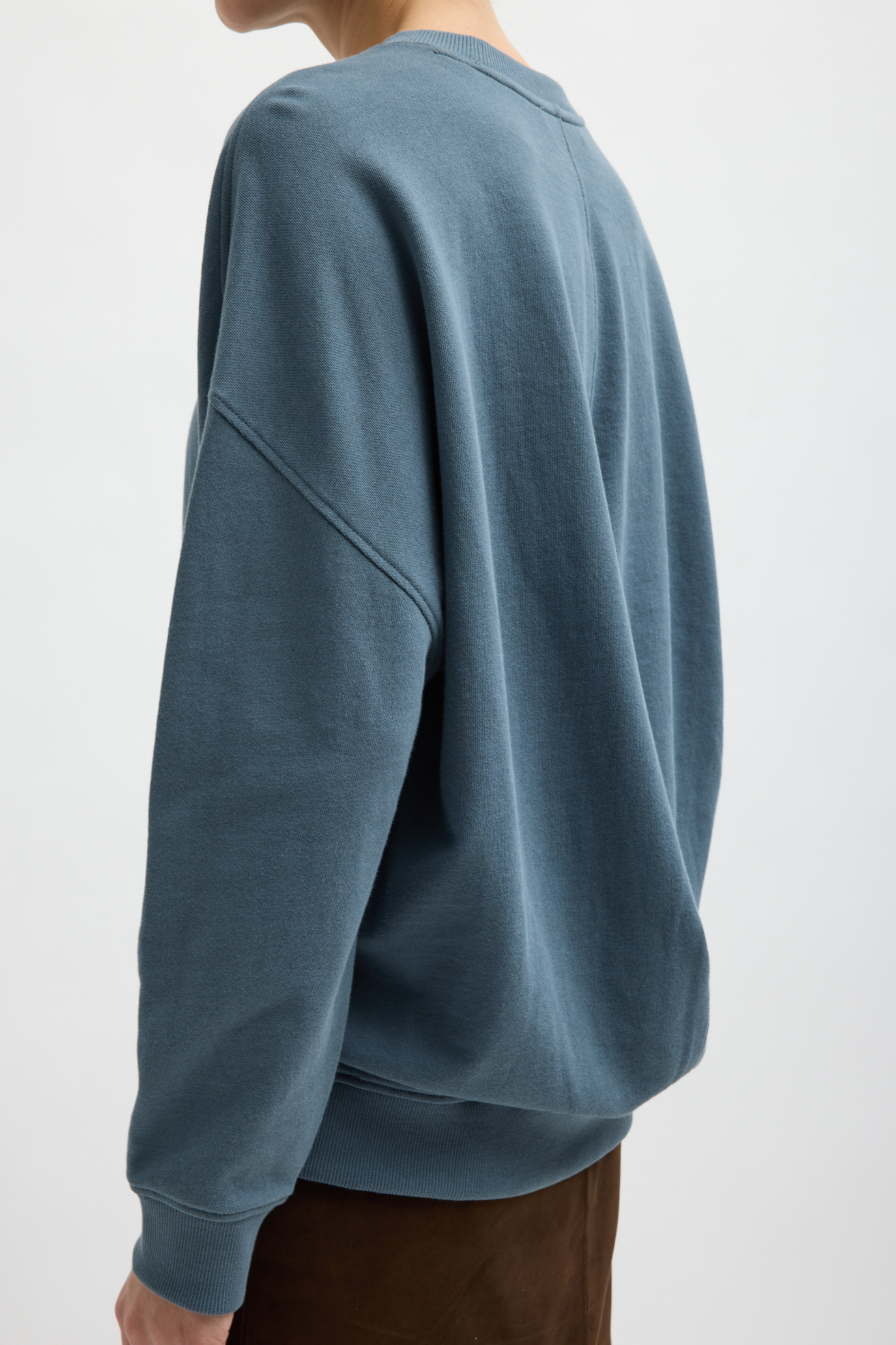 Light Weight Sweatshirting Crewneck Sweatshirt - Blue Grey