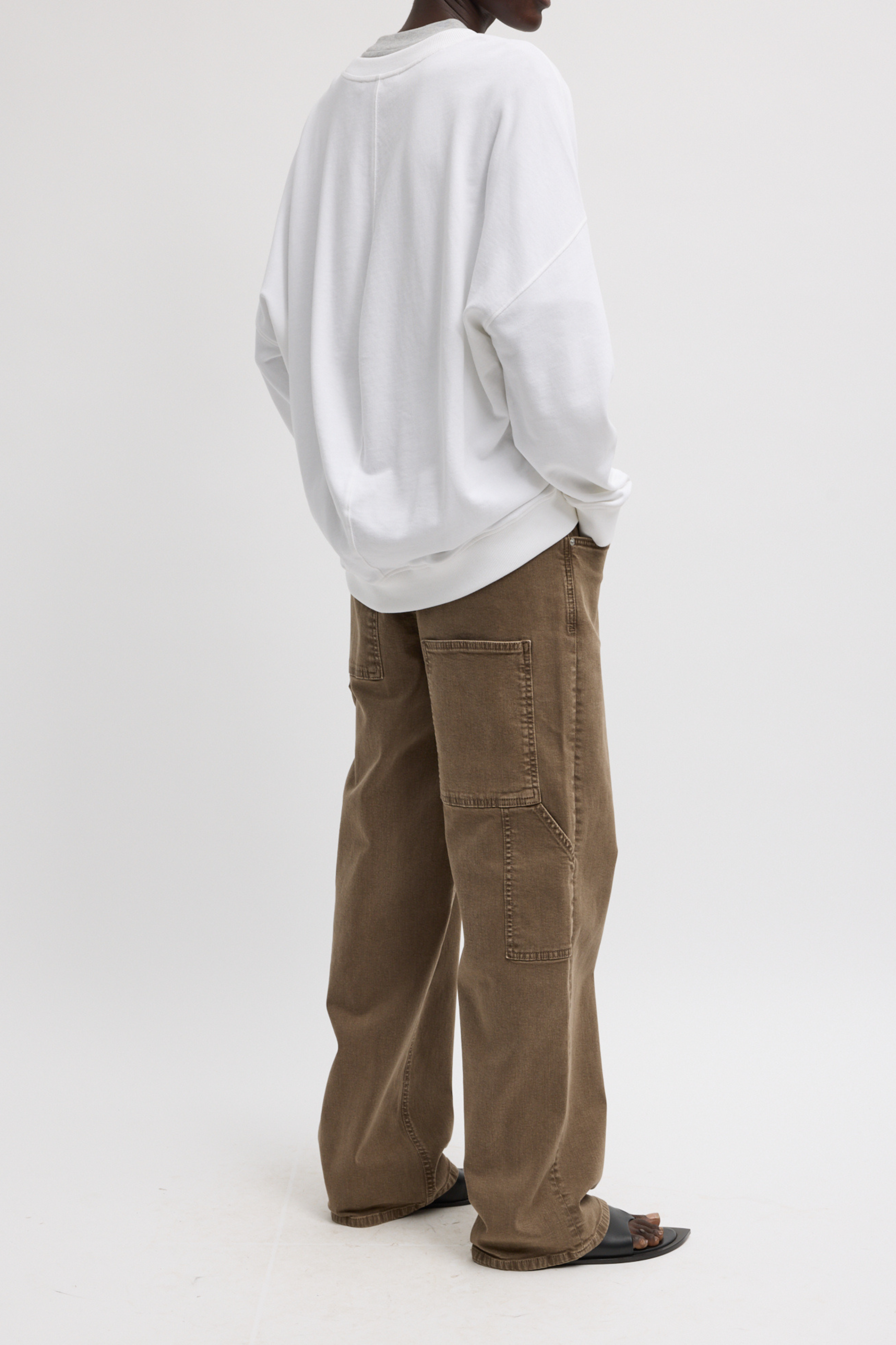 Light Weight Sweatshirting Crewneck Sweatshirt - White
