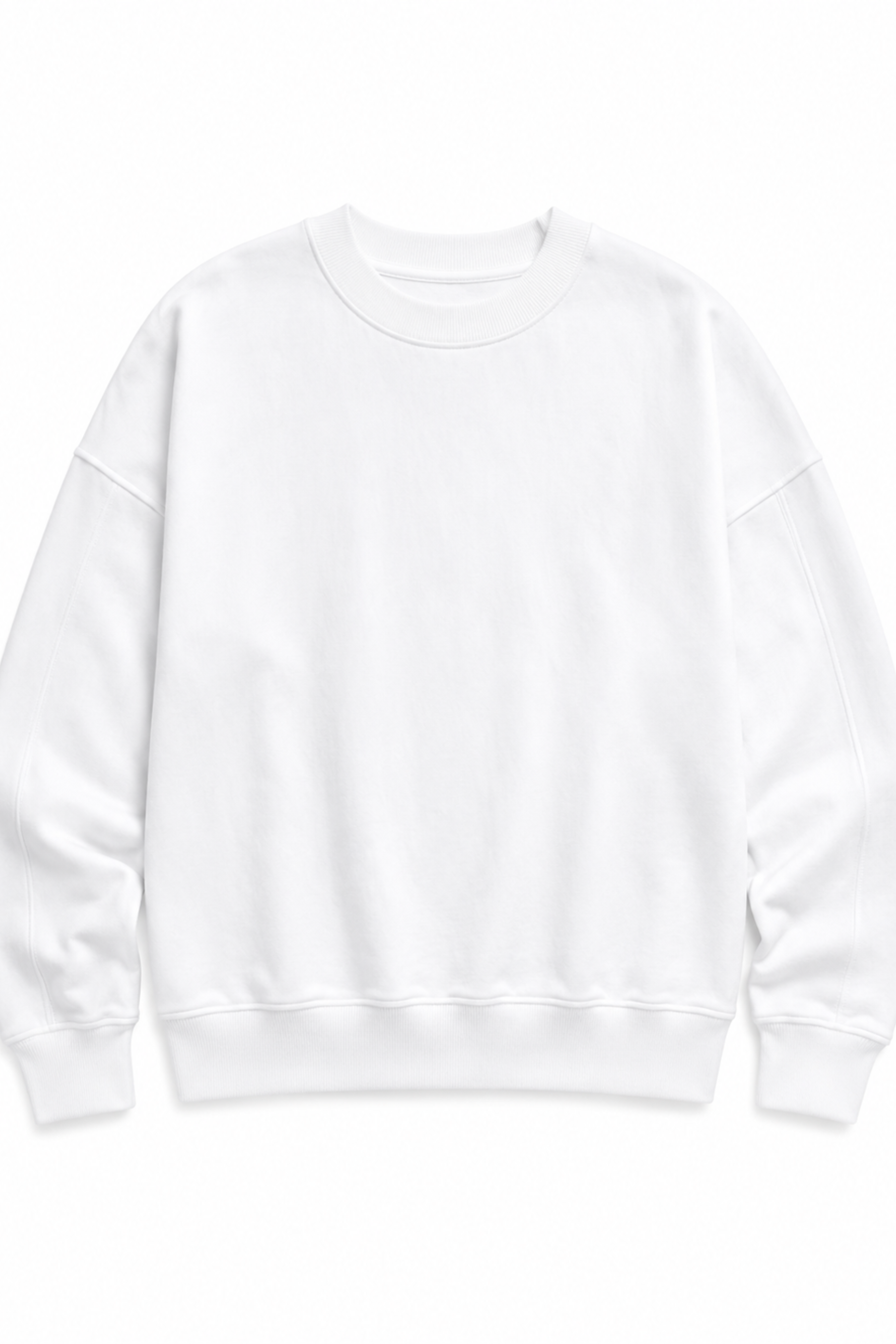 Light Weight Sweatshirting Crewneck Sweatshirt - White