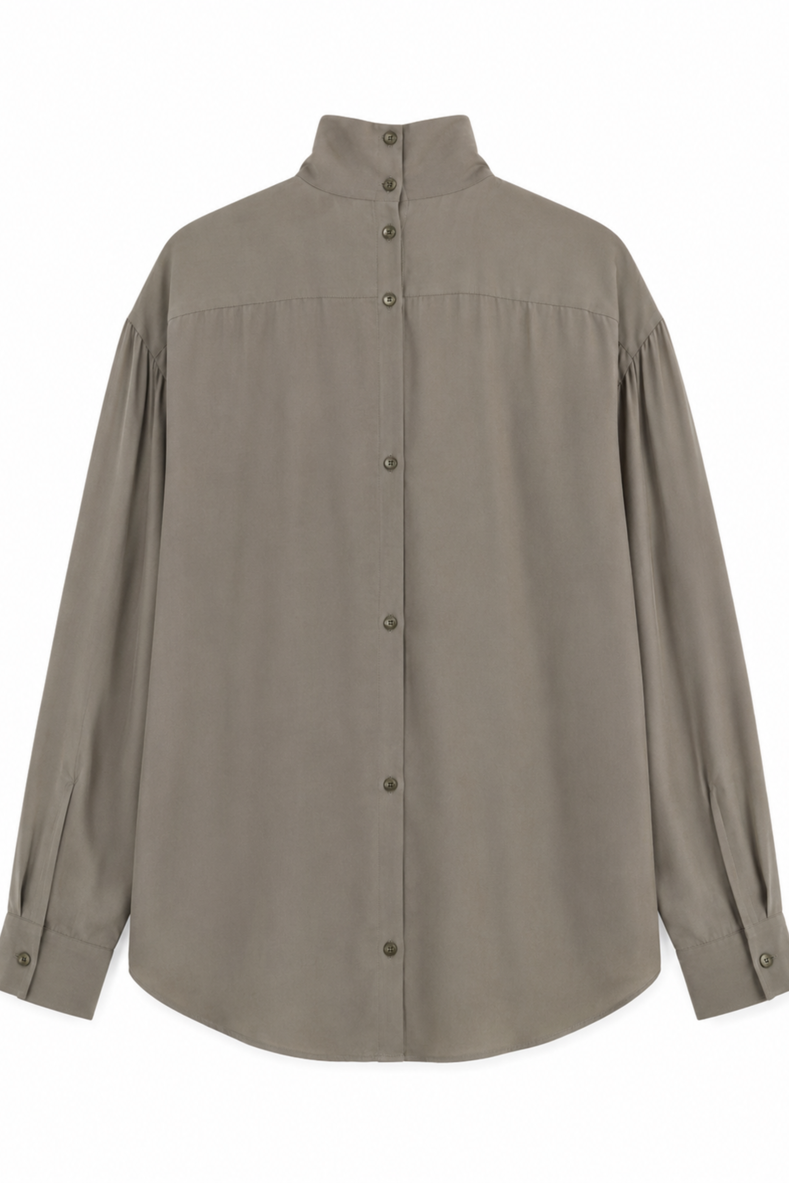 Feather Weight Eco Crepe Funnel Neck Shirt