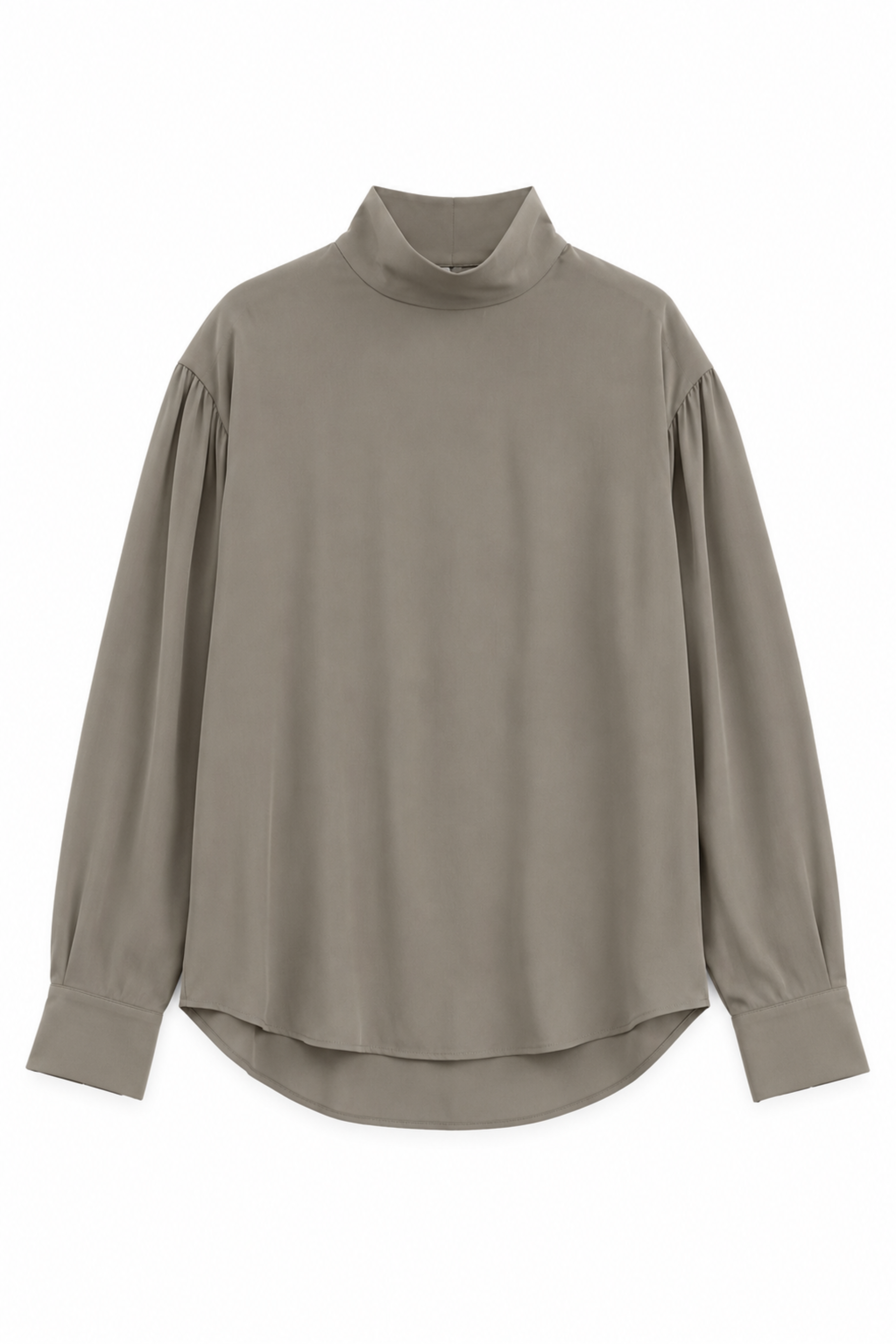 Feather Weight Eco Crepe Funnel Neck Shirt