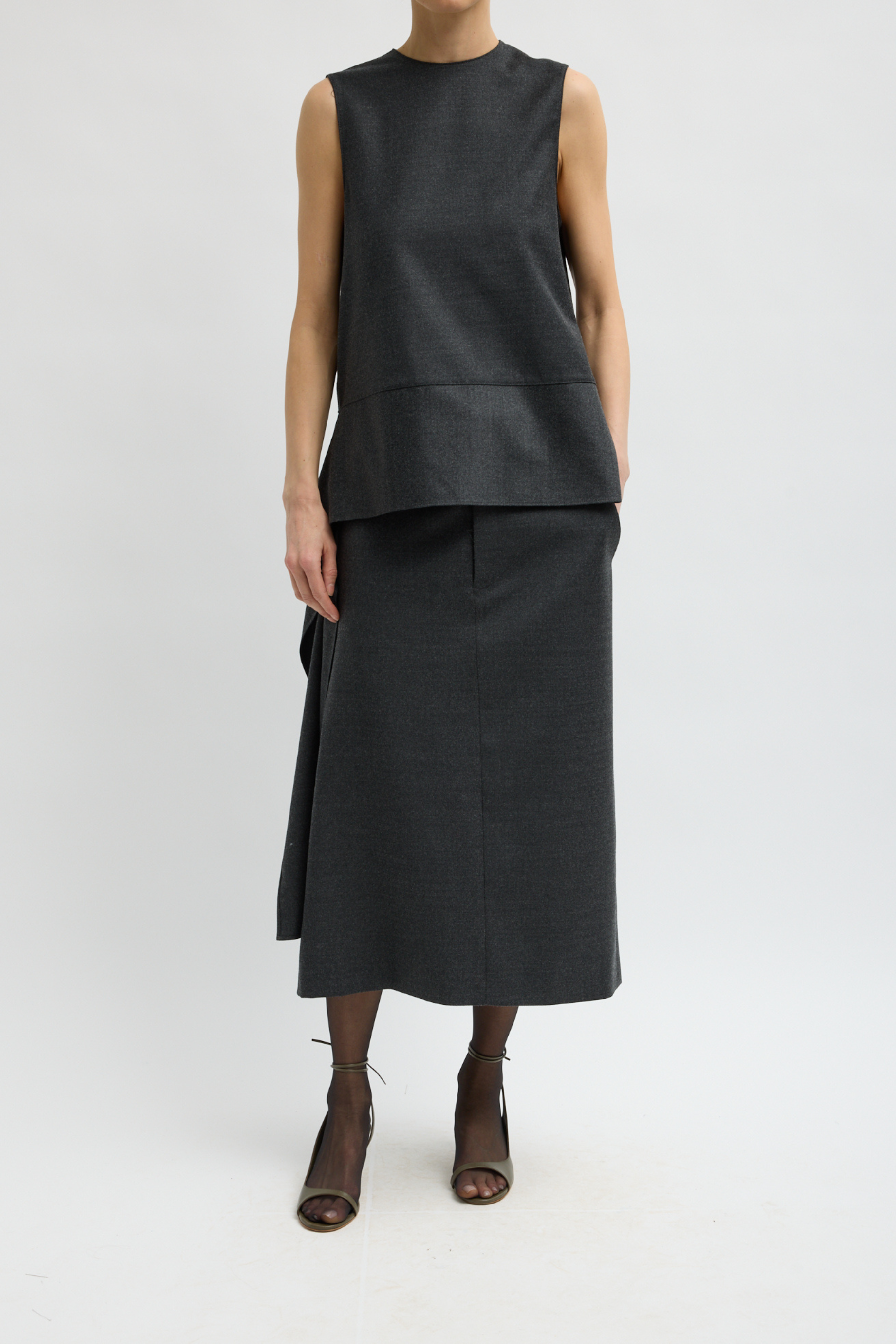 Cozy Flannel Asymmetrical Sleeveless Top