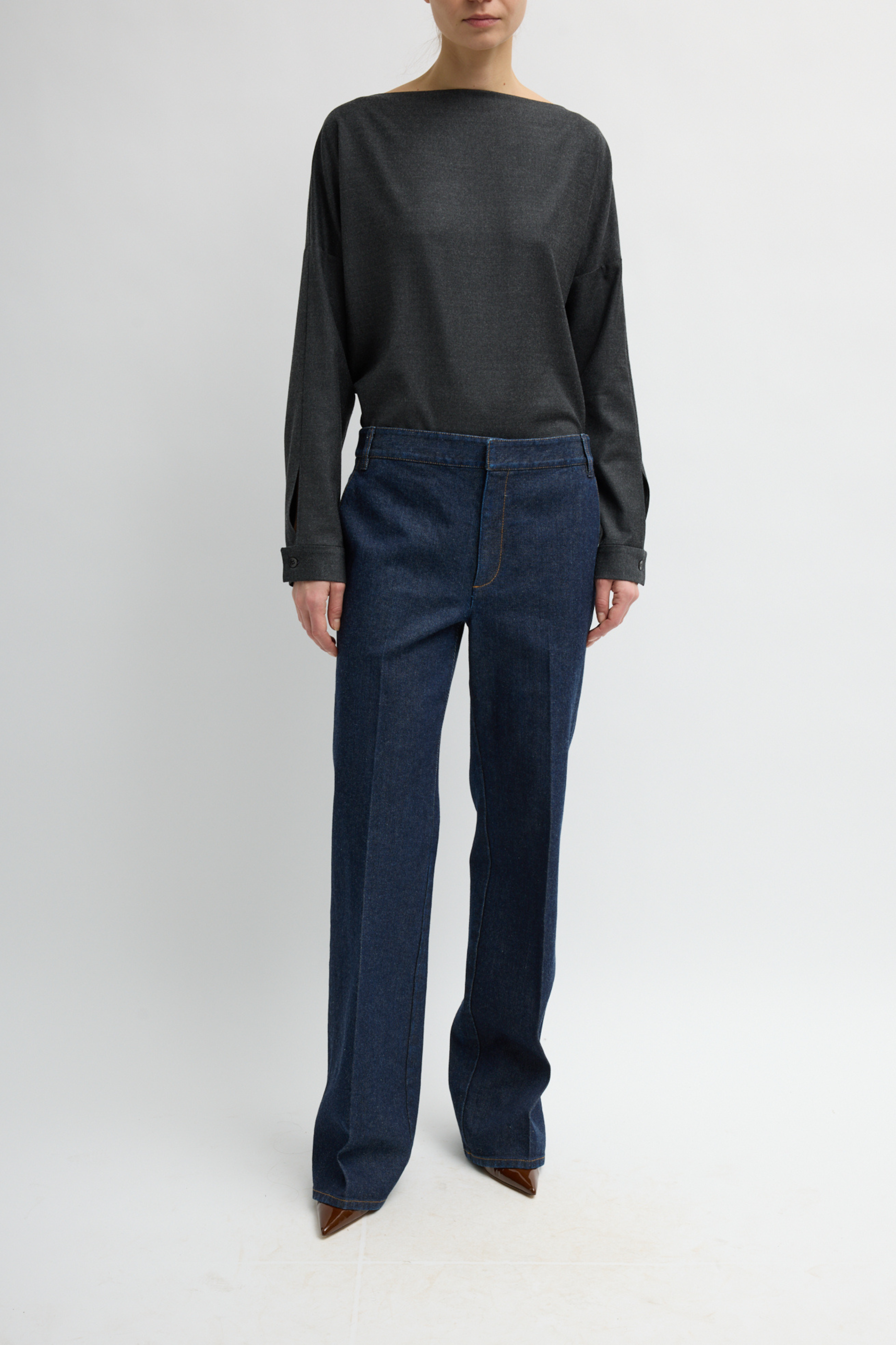 Indigo Denim Pat Trouser Jean