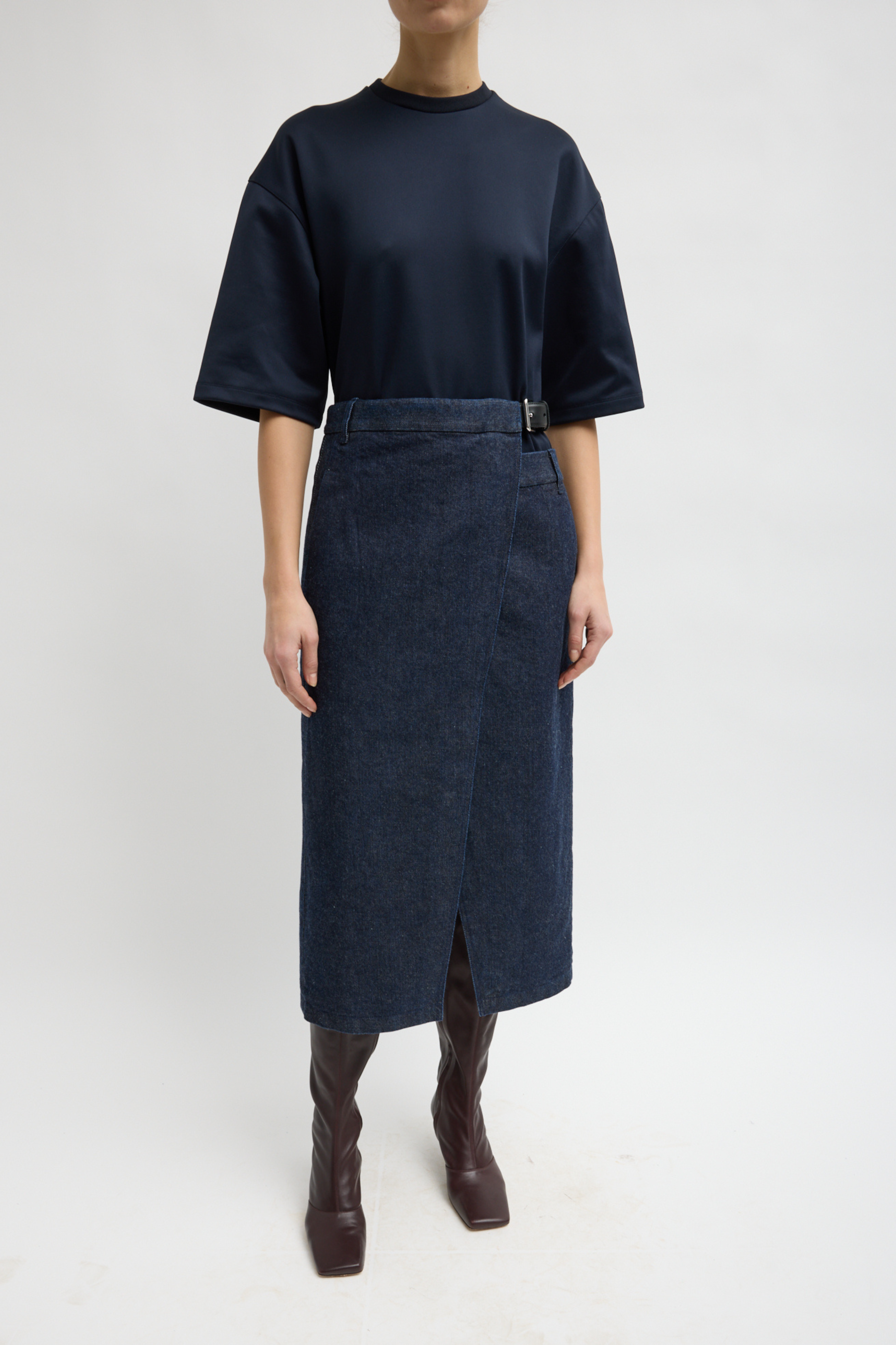 Indigo Denim Double Apron Skirt