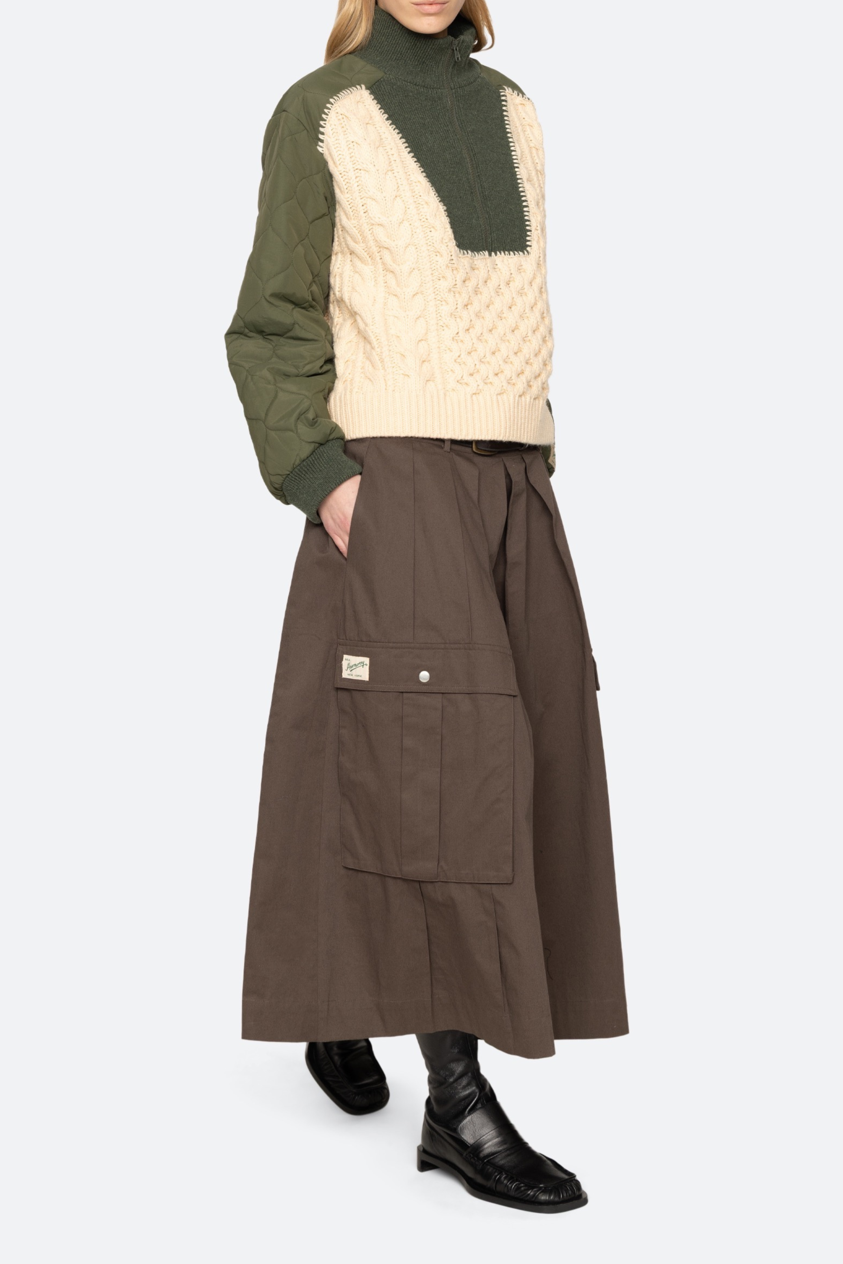 Allen Cable Half Zip Combo Pullover