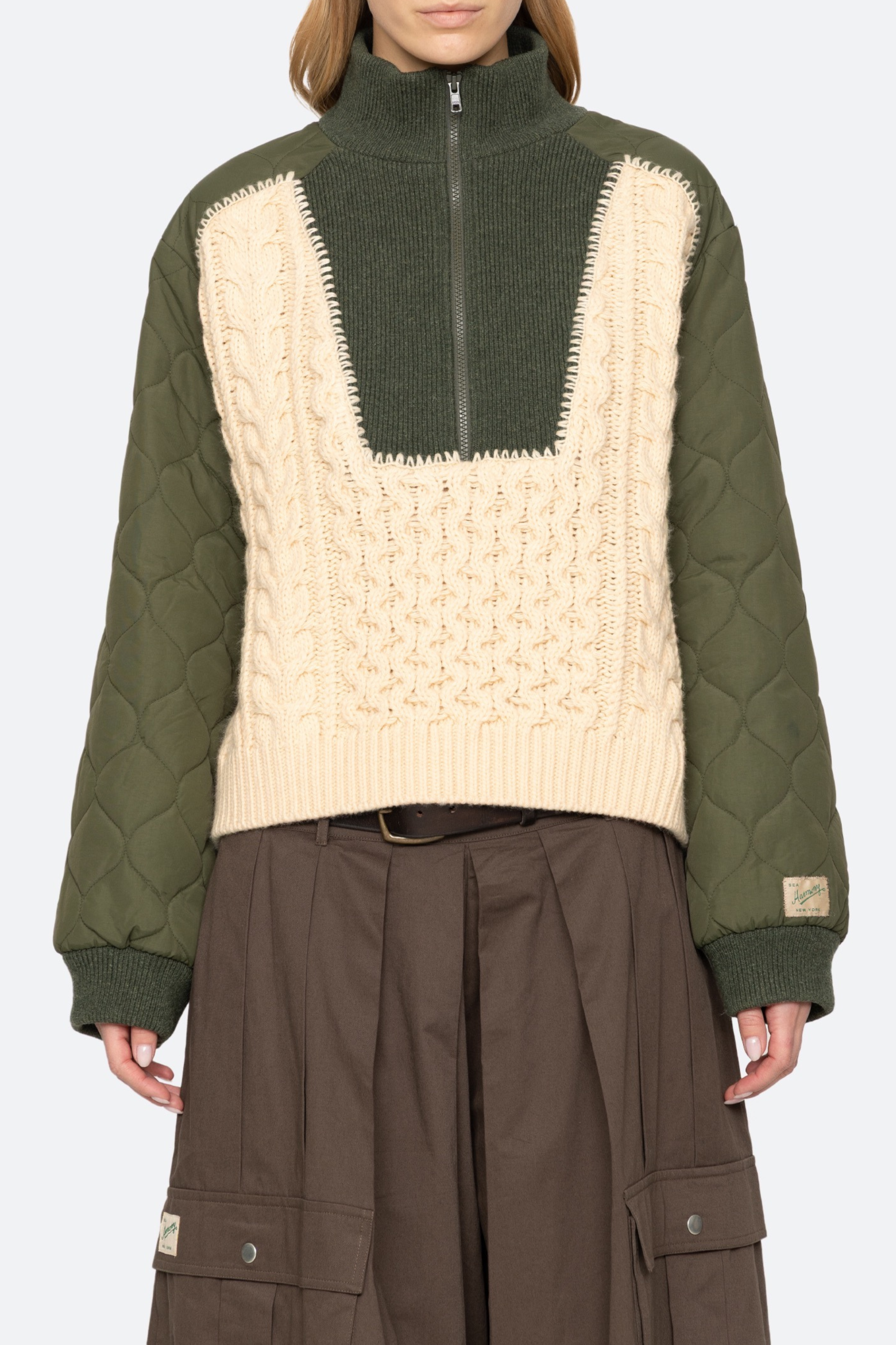 Allen Cable Half Zip Combo Pullover