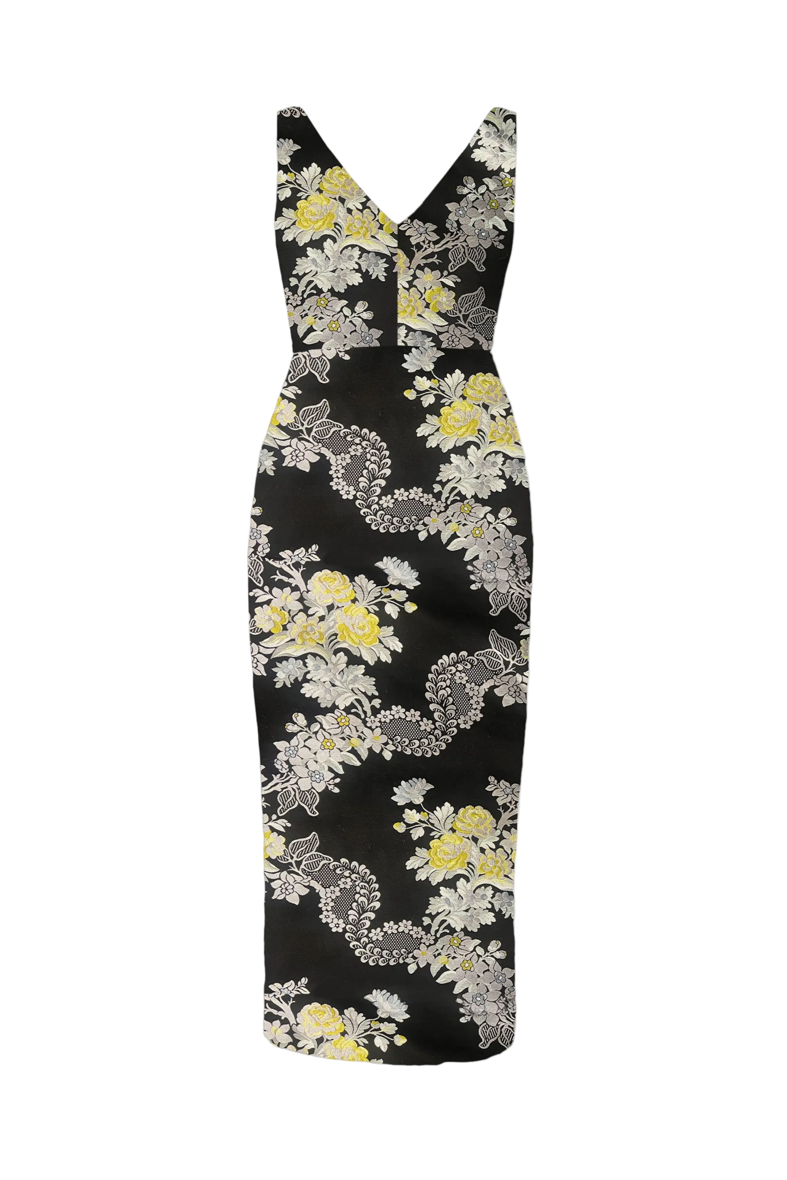 Historic Jacquard V-Neck Pencil Dress