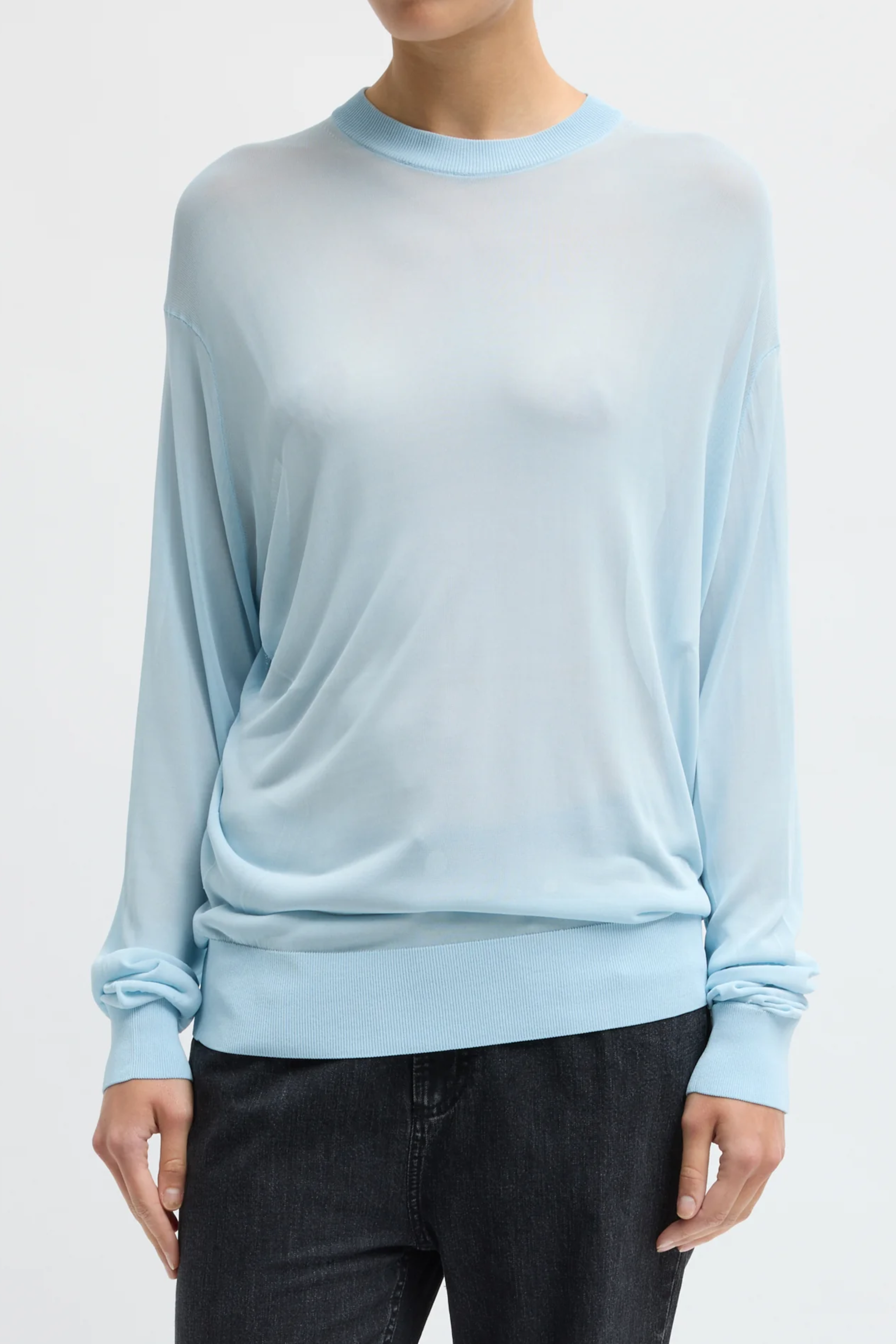 Slinky Viscose Perfect Mens Pullover - Baby Blue