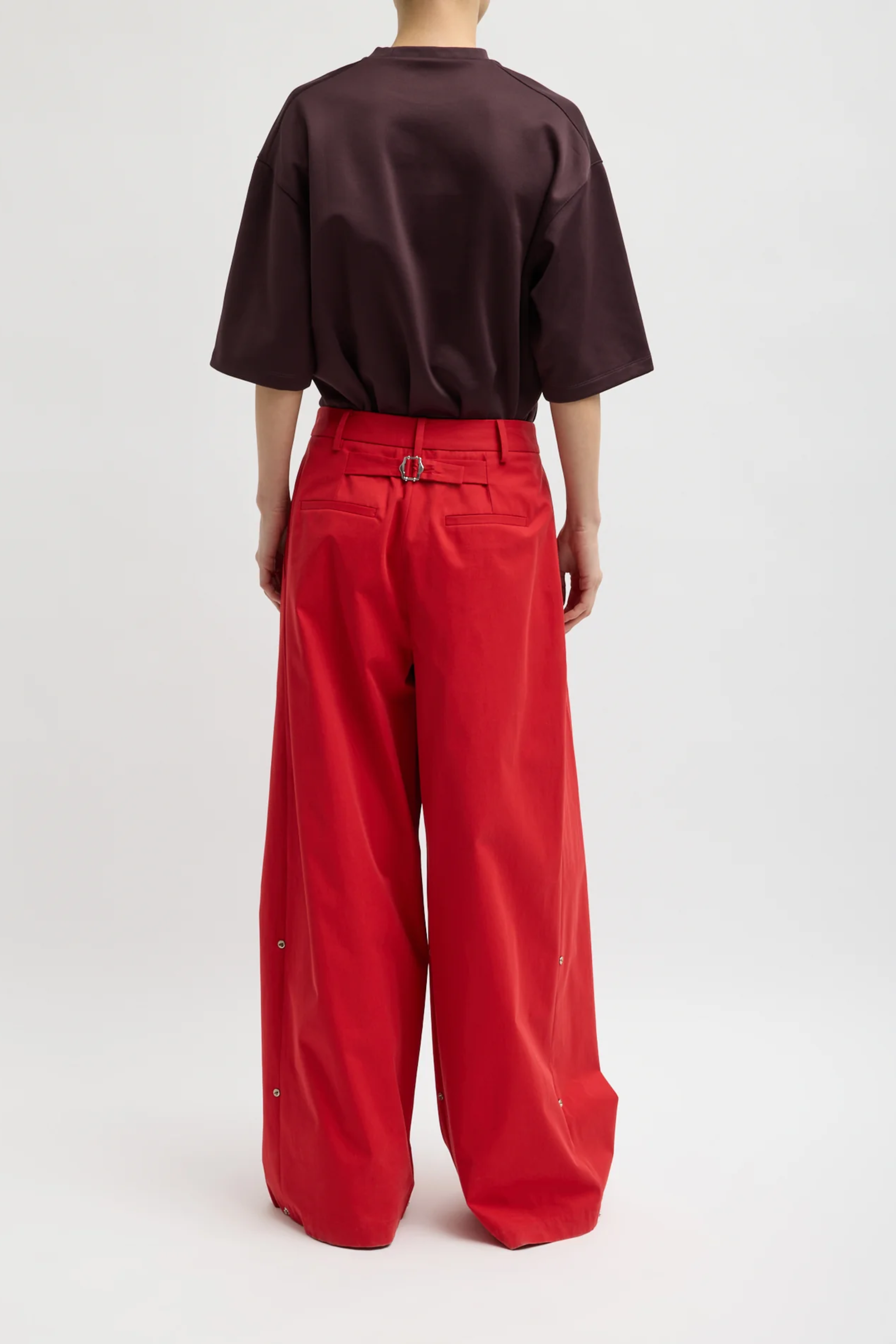 Bio Twill Triple Pleat Pant - Red