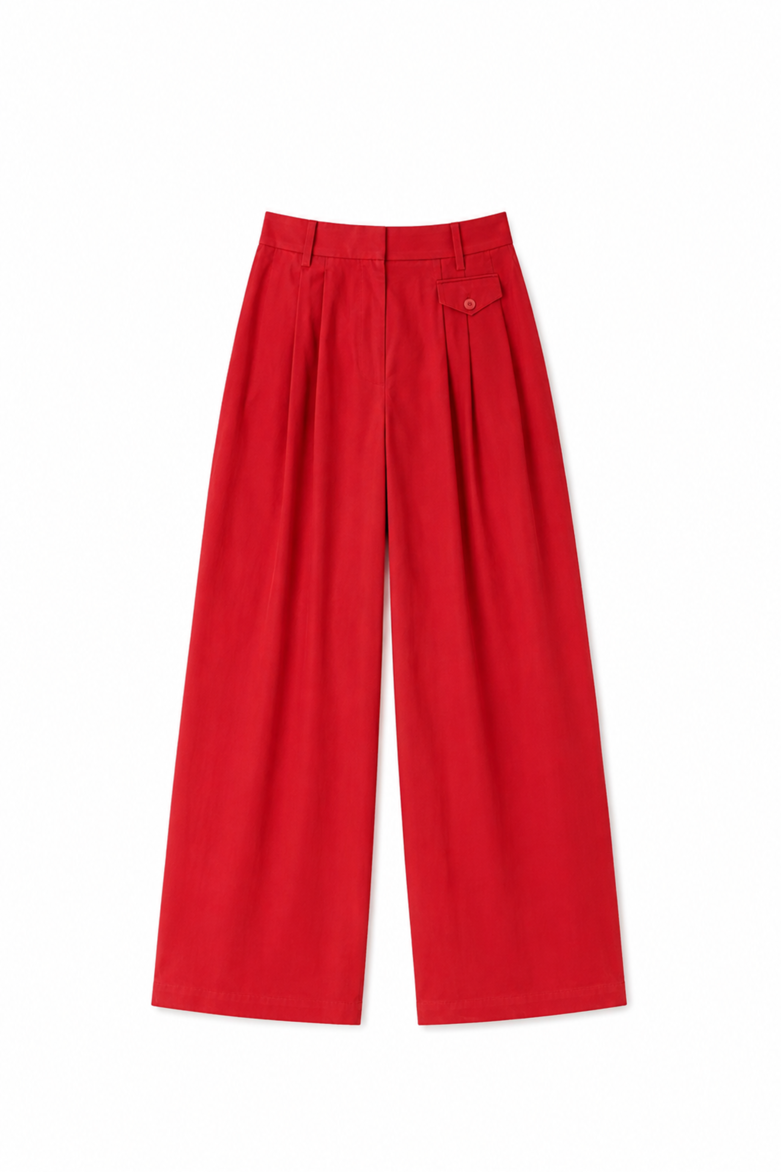 Bio Twill Triple Pleat Pant - Red