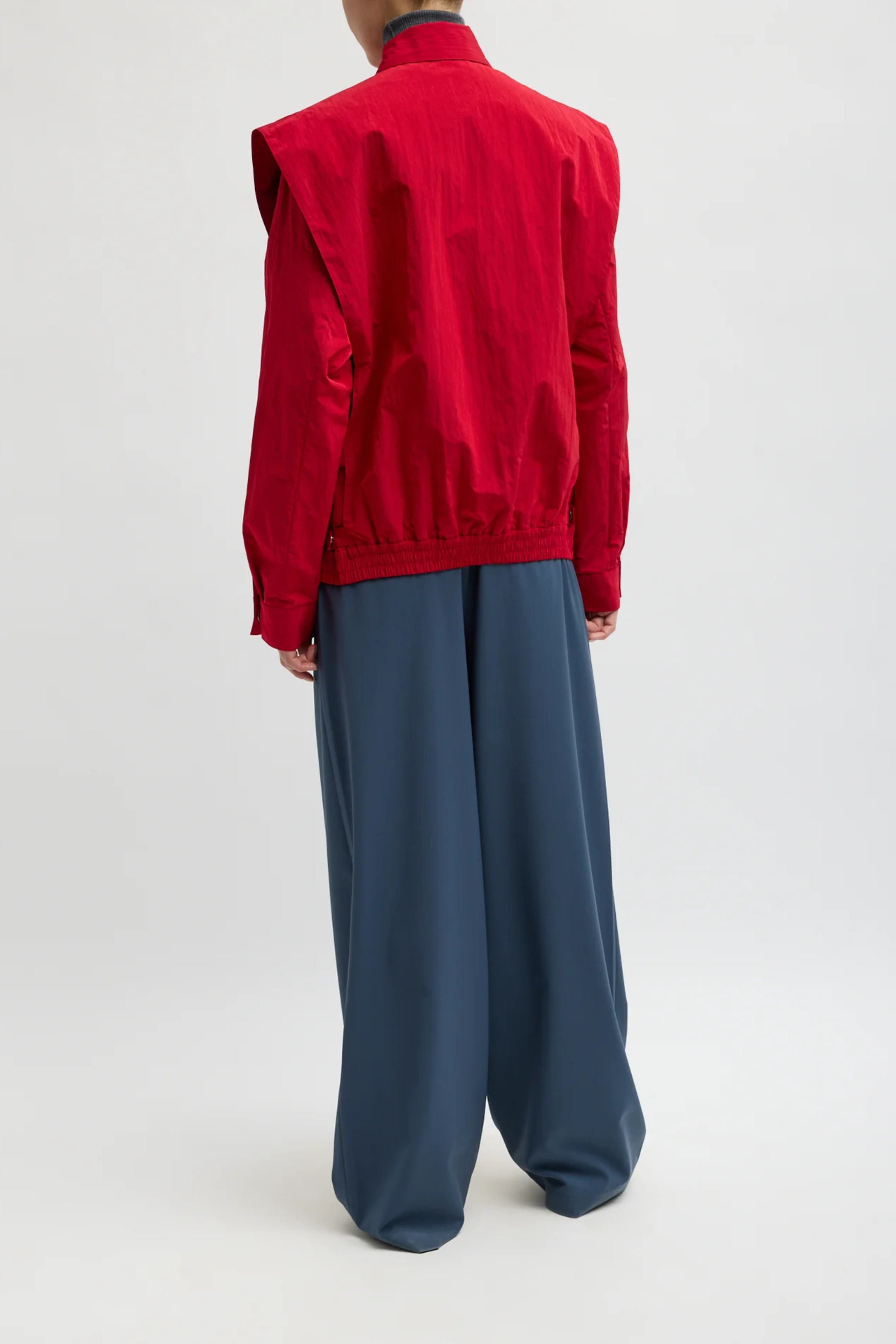 Fall Nylon Snap Bomber - Red