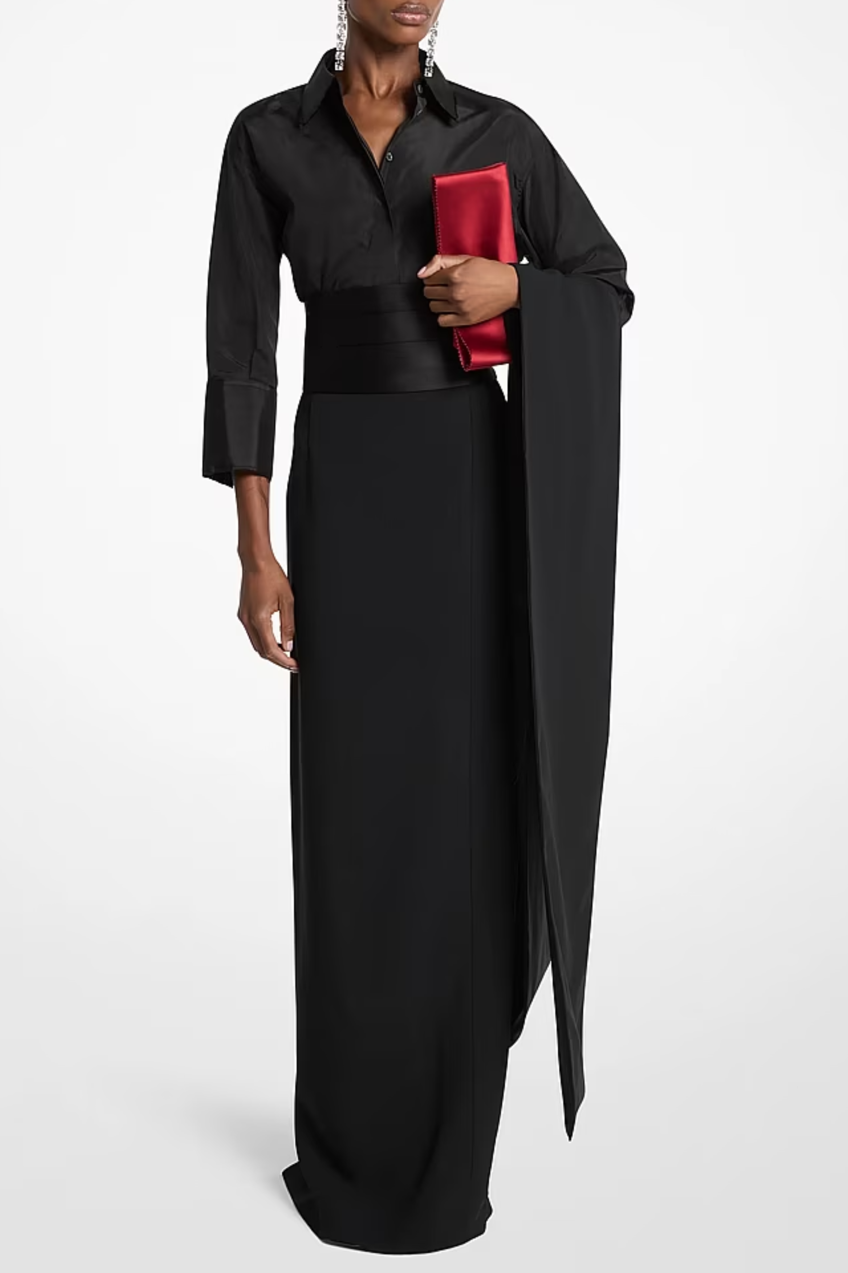 Tuxedo Pencil Skirt With Train