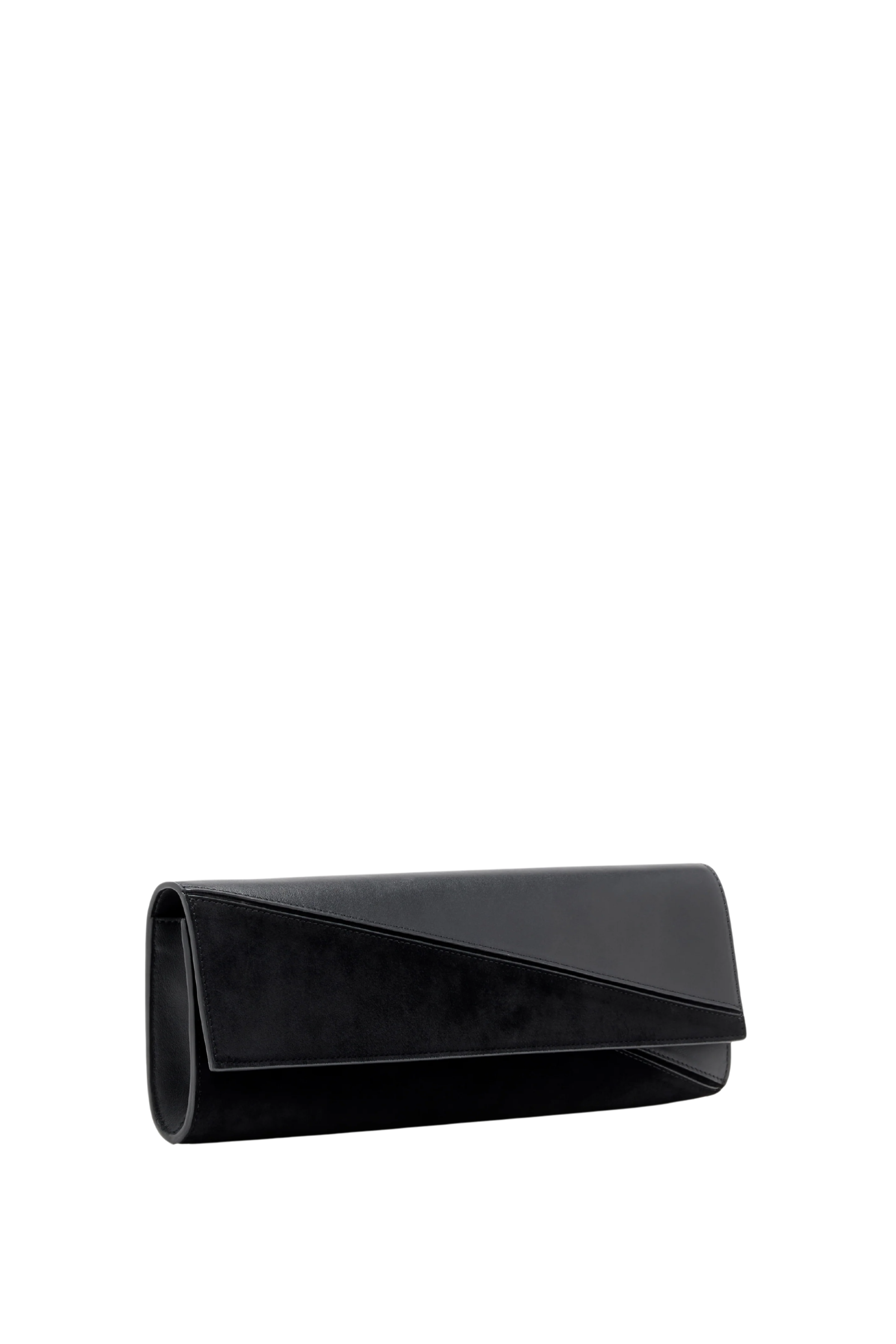 Hex Clutch in European Calf and Lux Suede