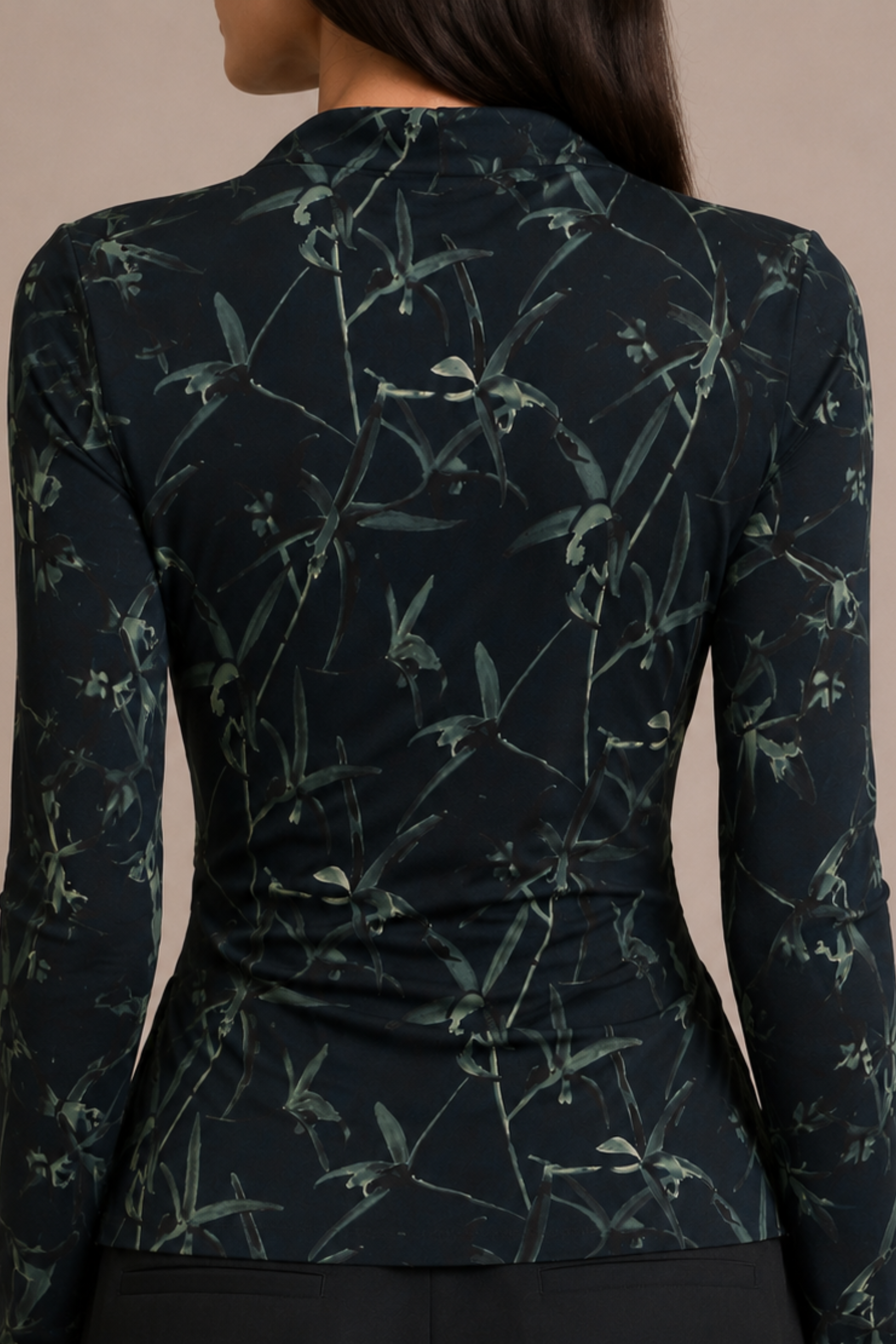 Anais Top in in Printed Stretch Cady