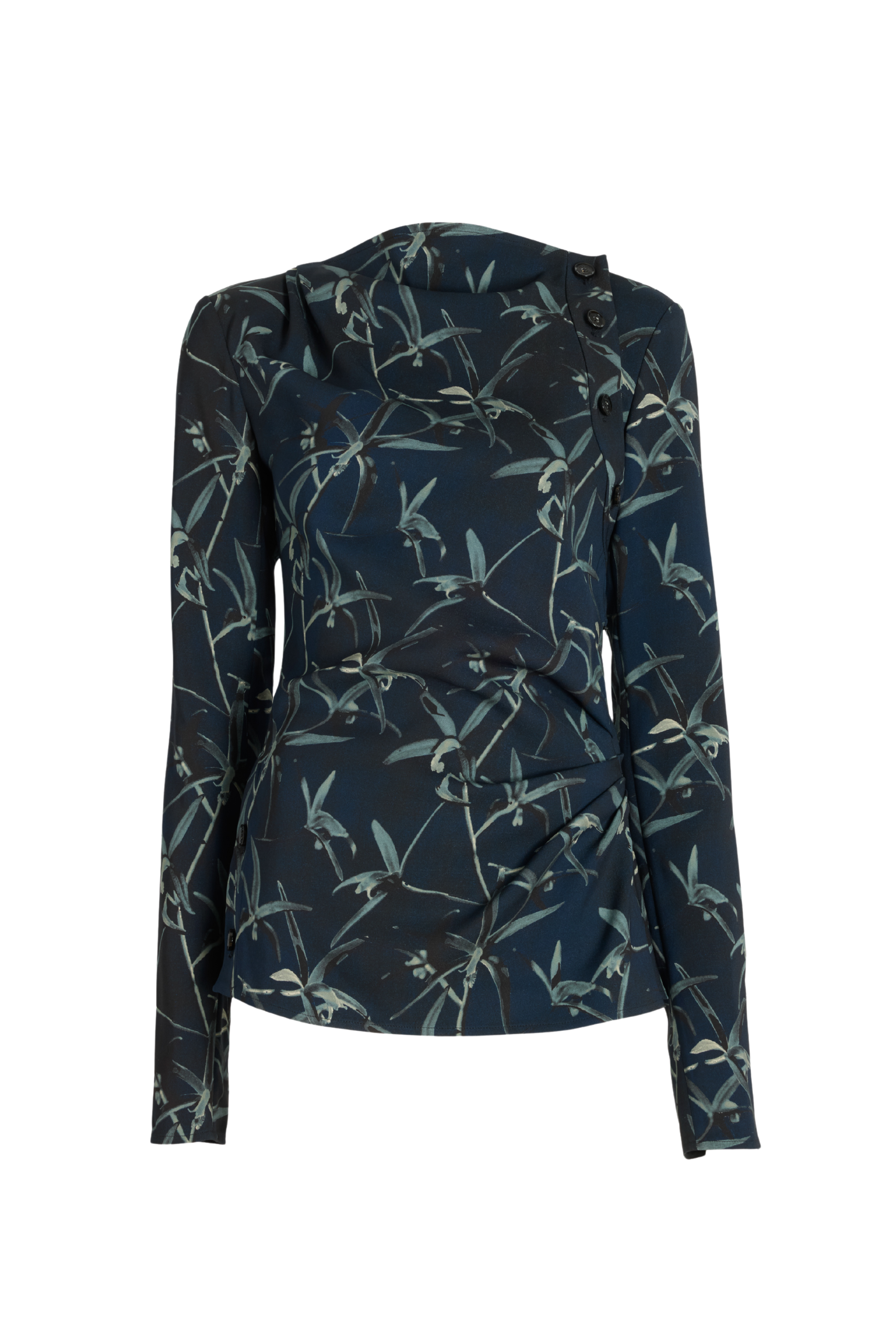 Anais Top in in Printed Stretch Cady