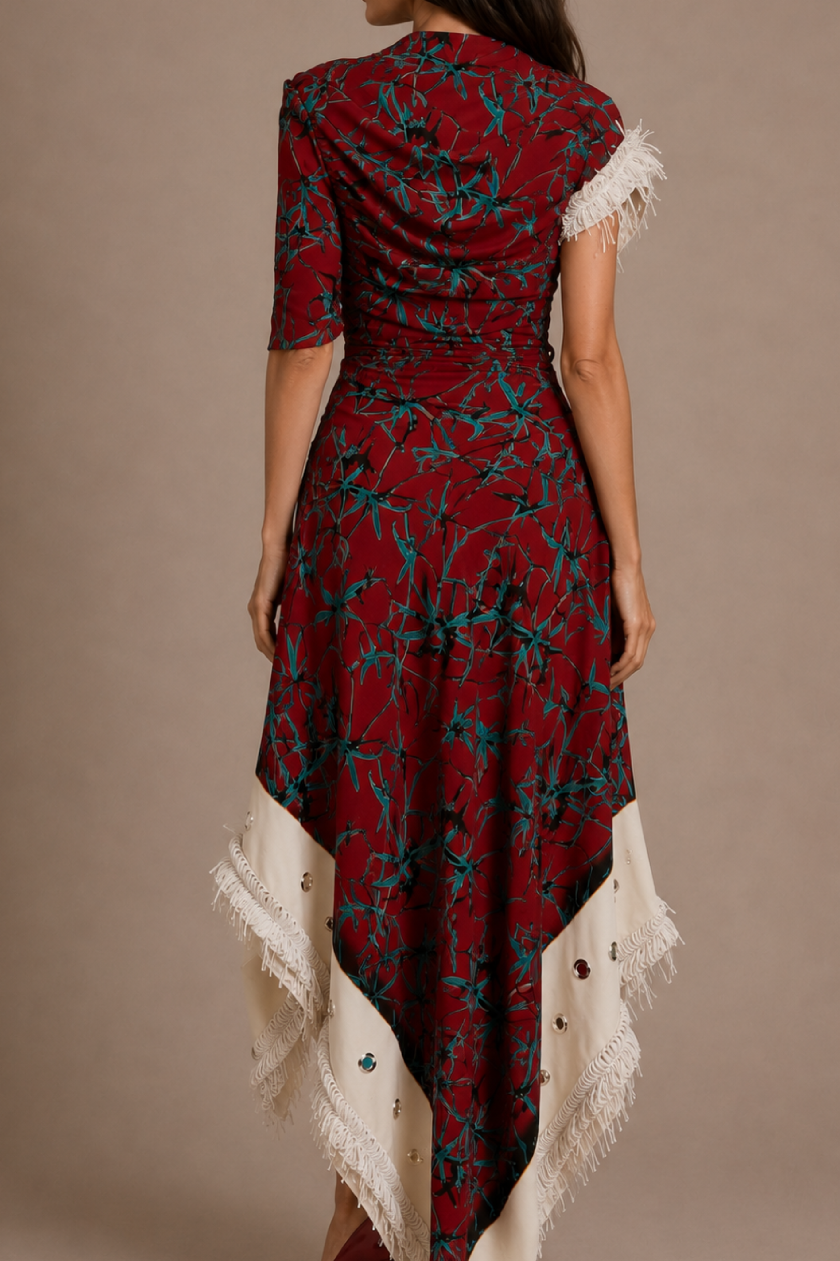 Bodine Dress in Printed Stretch Cady