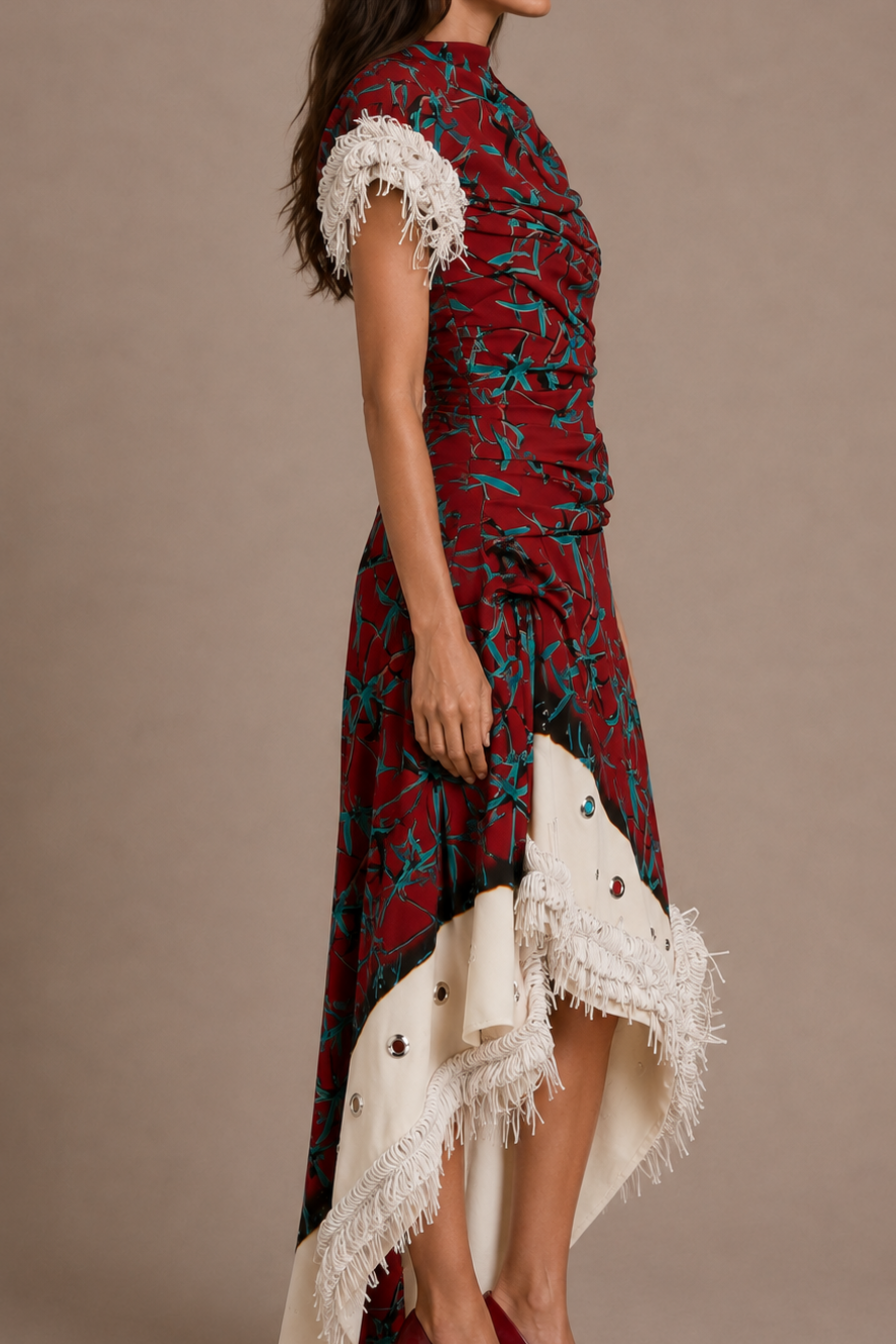 Bodine Dress in Printed Stretch Cady