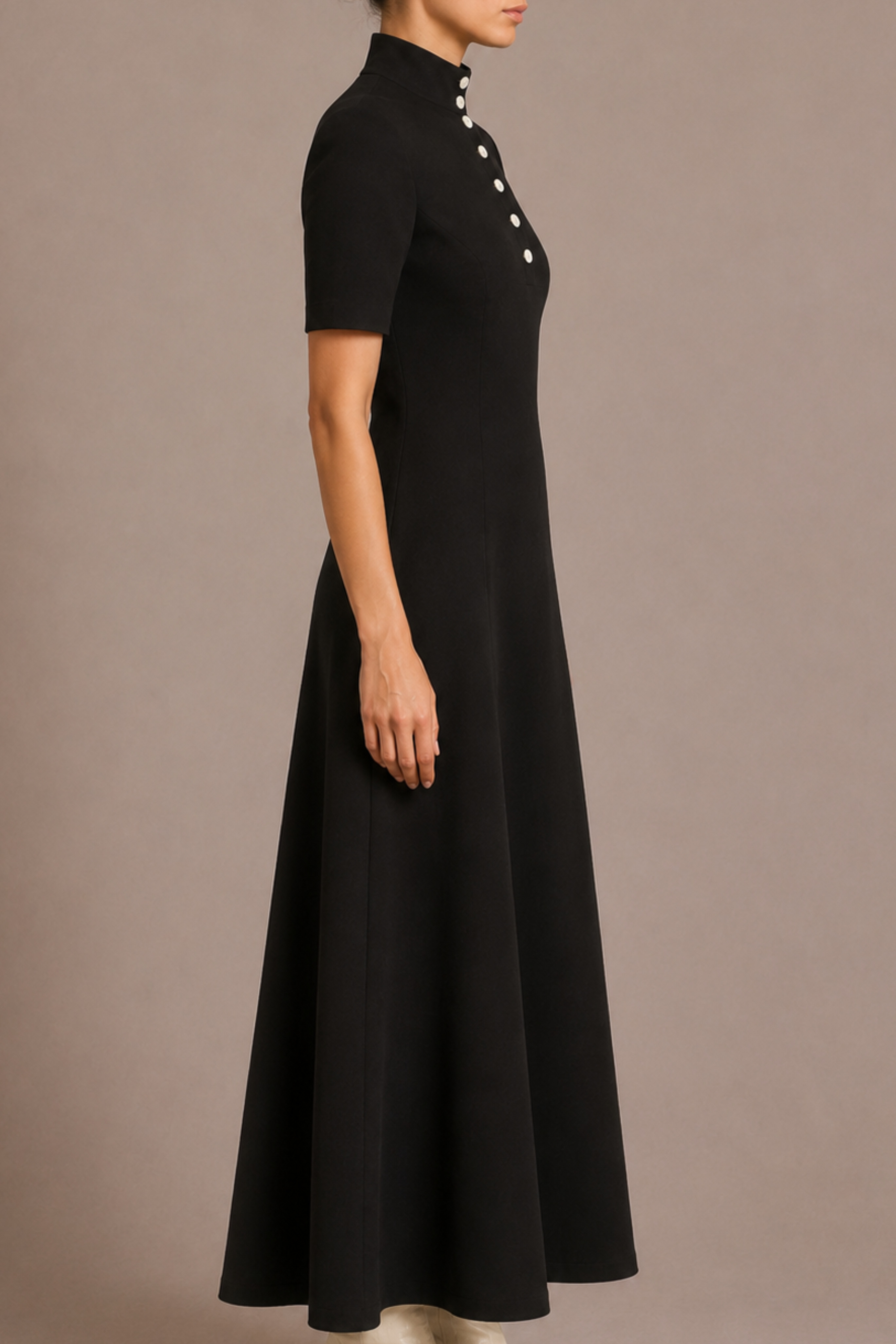 Mathilde Dress in Compact Stretch Viscose