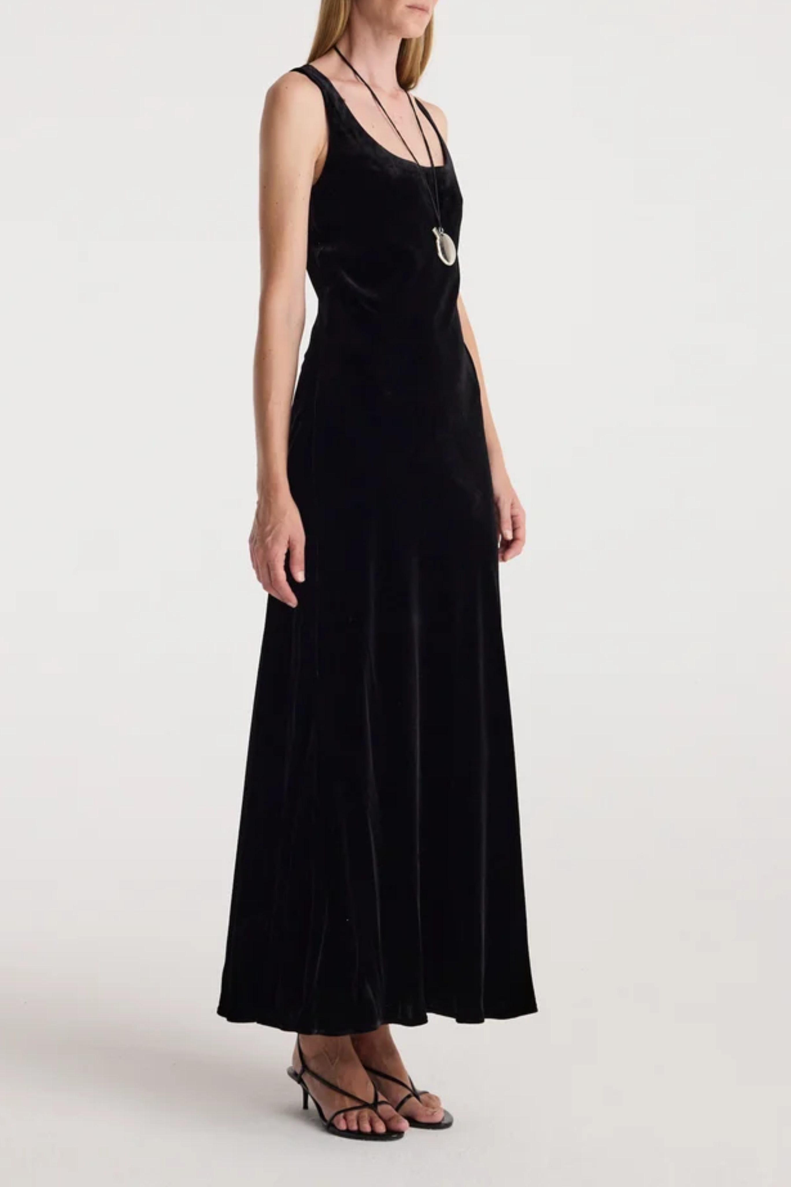 Scoop-Neck Velvet Dress