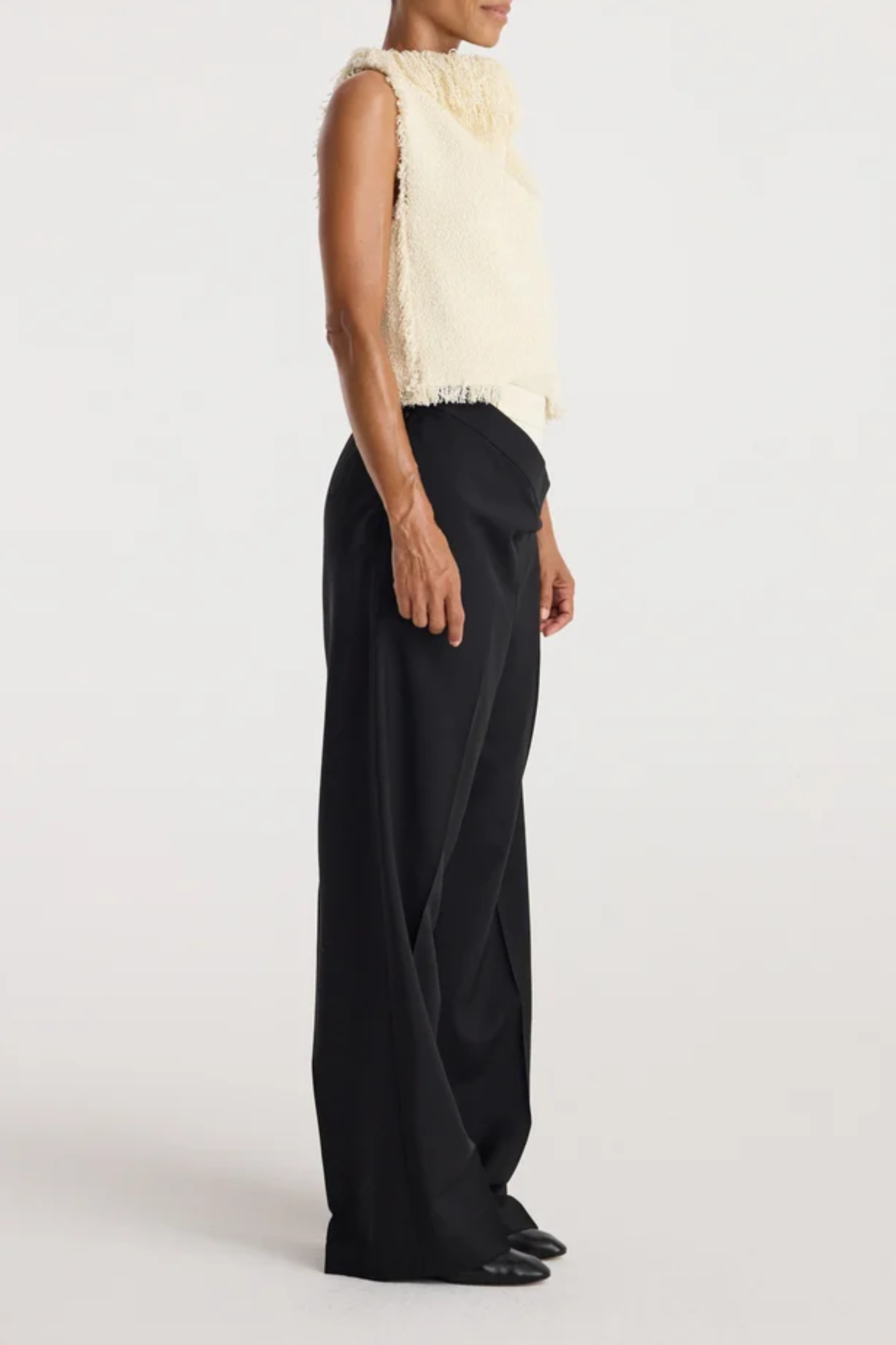 Textured Fringe Bouclé Top