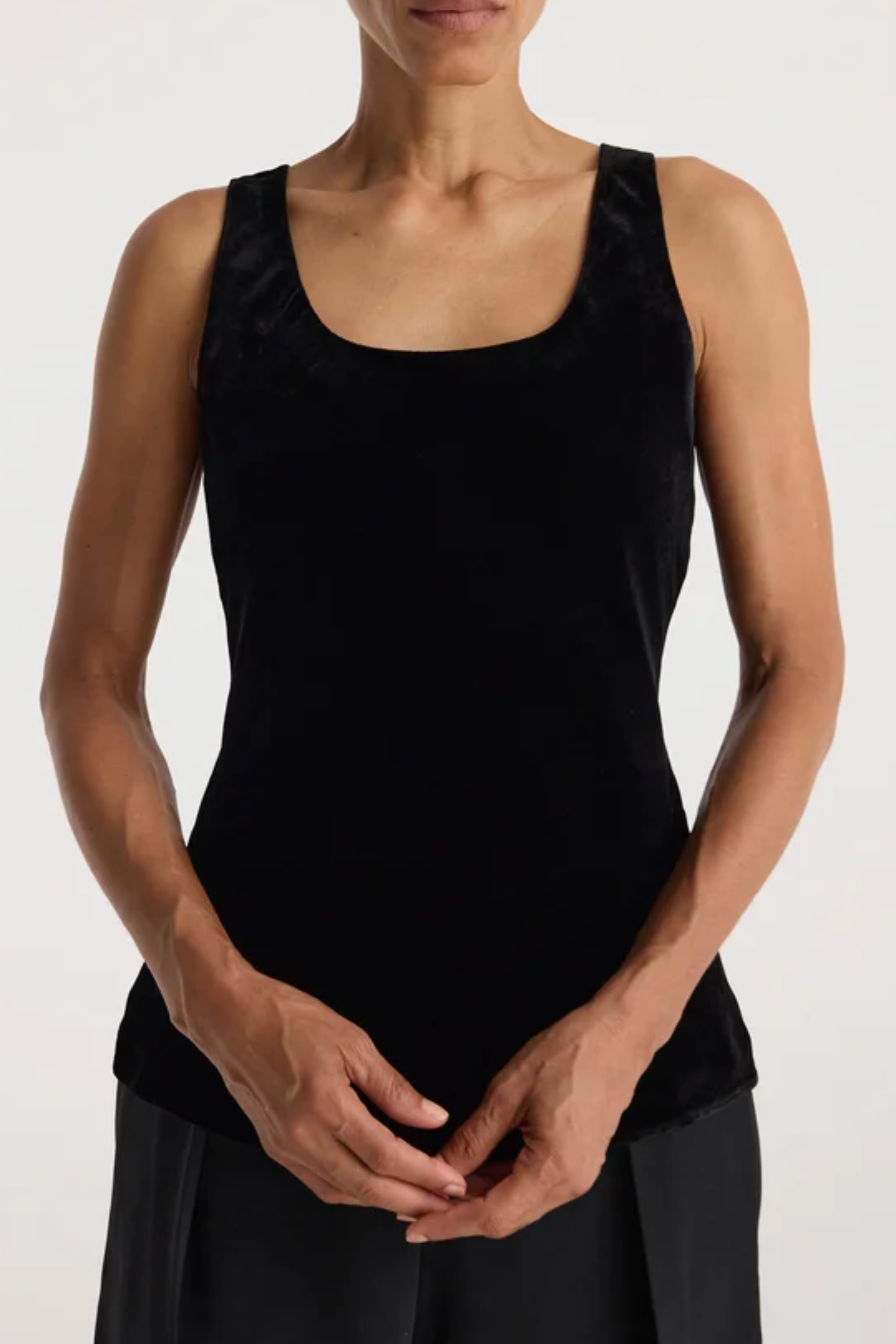 Scoop-Neck Silk Velvet Top