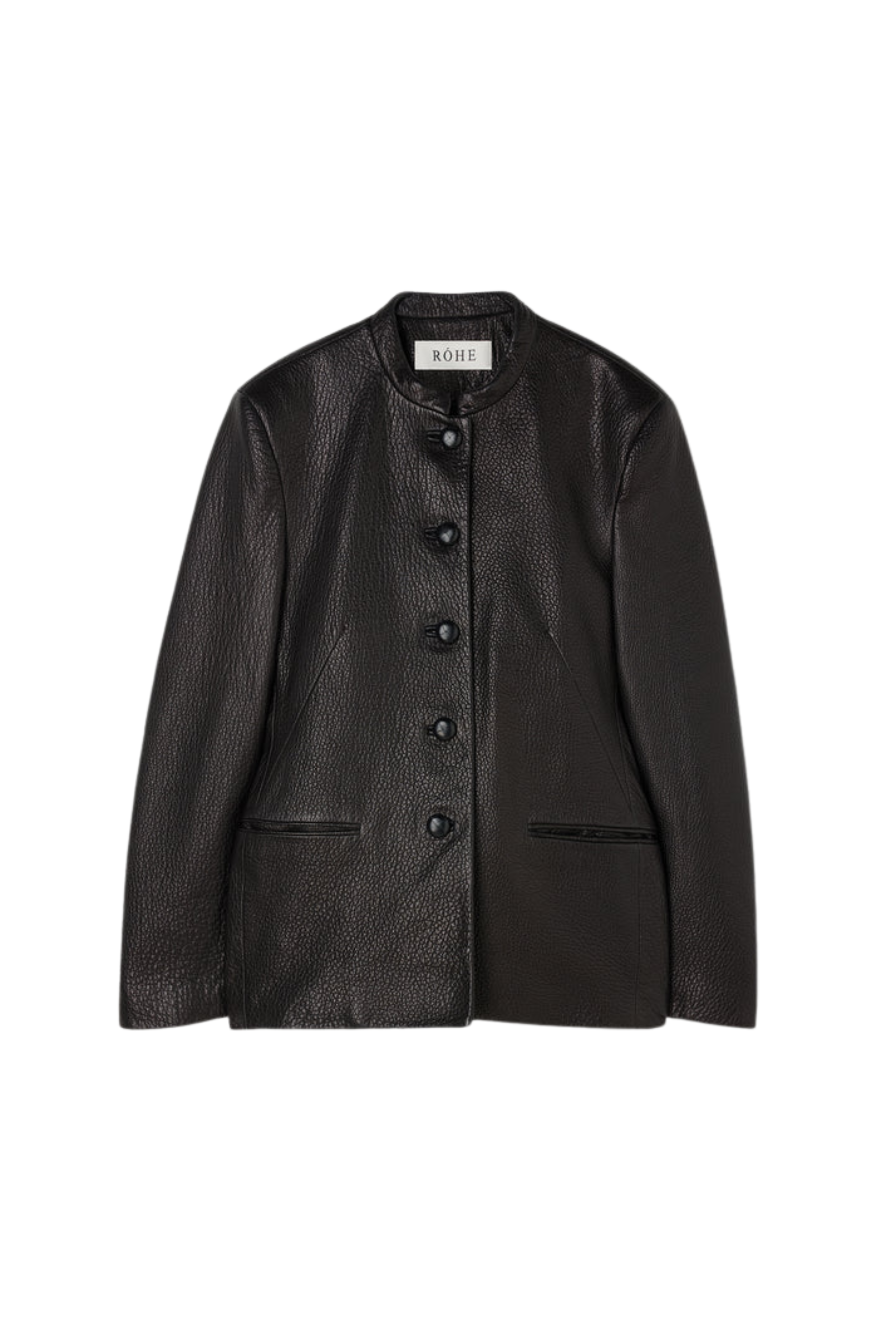 Shaped Grain Leather Jacket