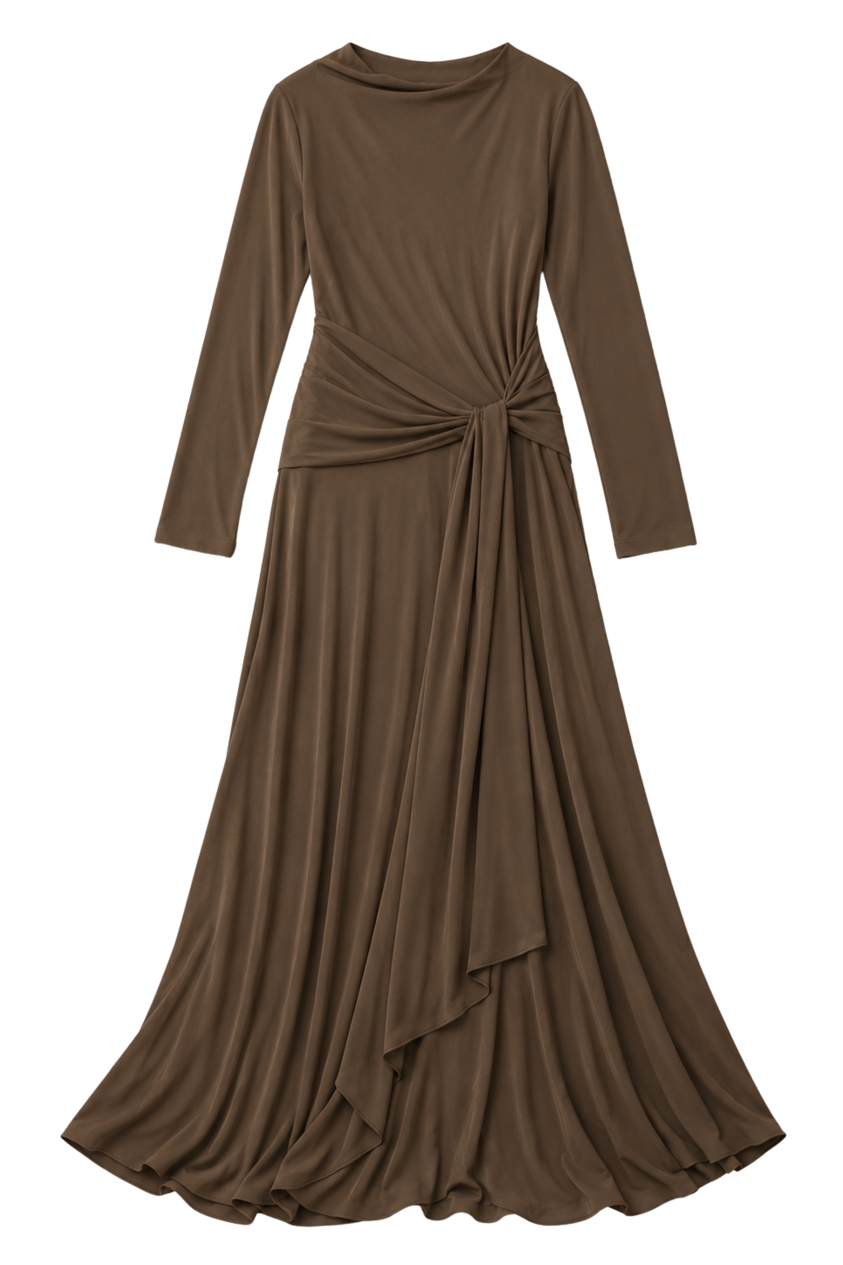 The Ruched Gown with Tie Belt