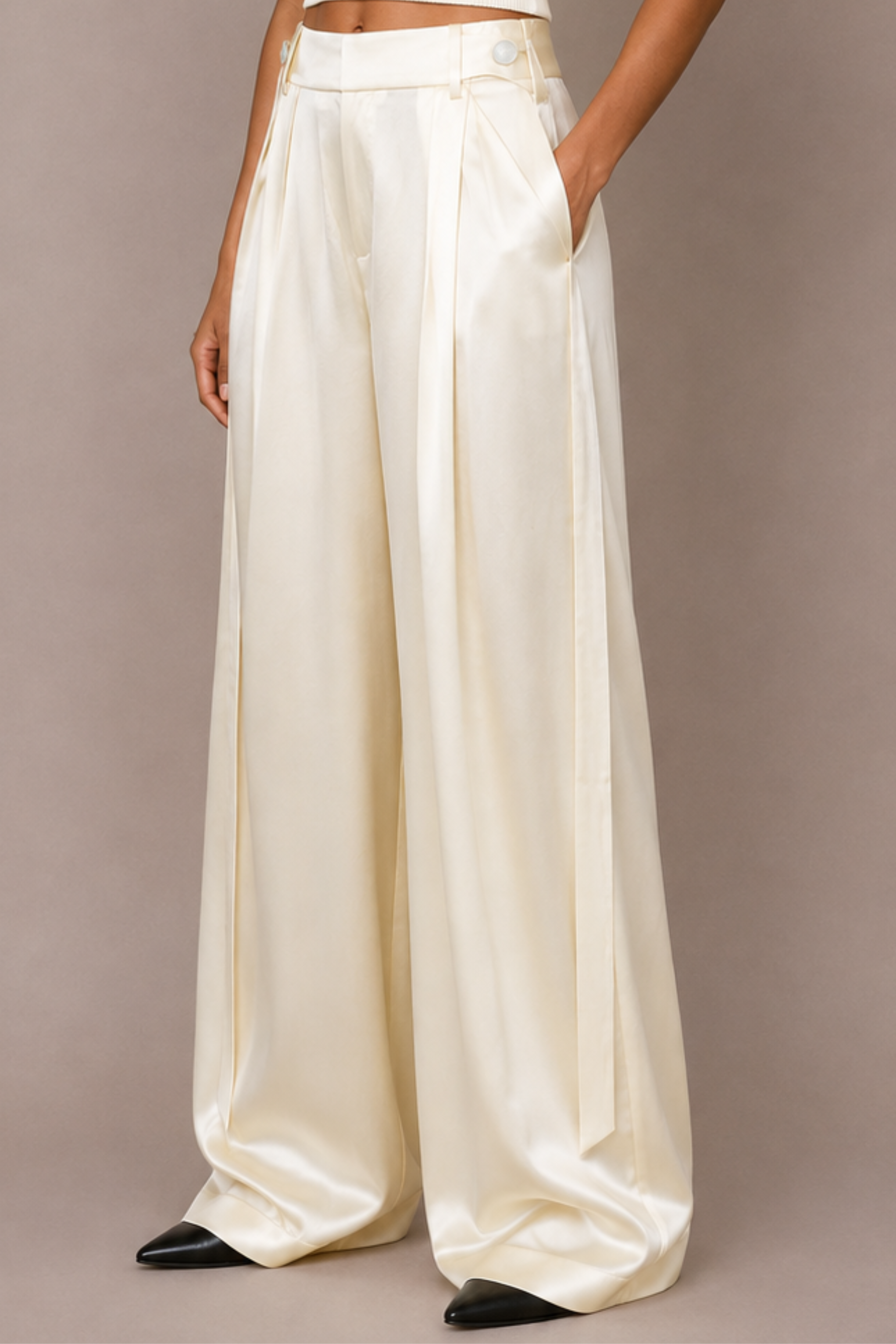Liquid Silk Trousers - Ivory
