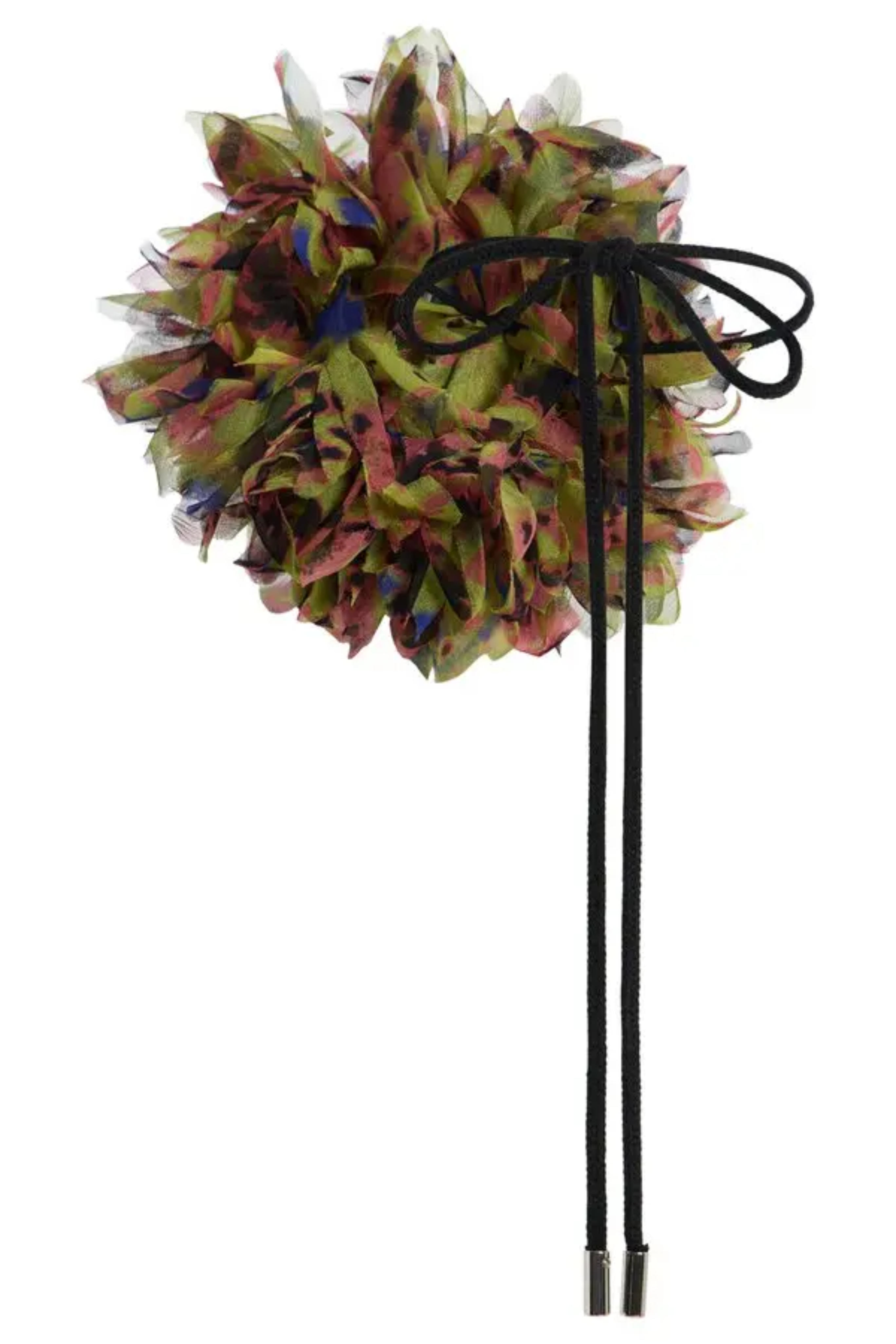 Ocelot dot Big Flower Brooch With Cord