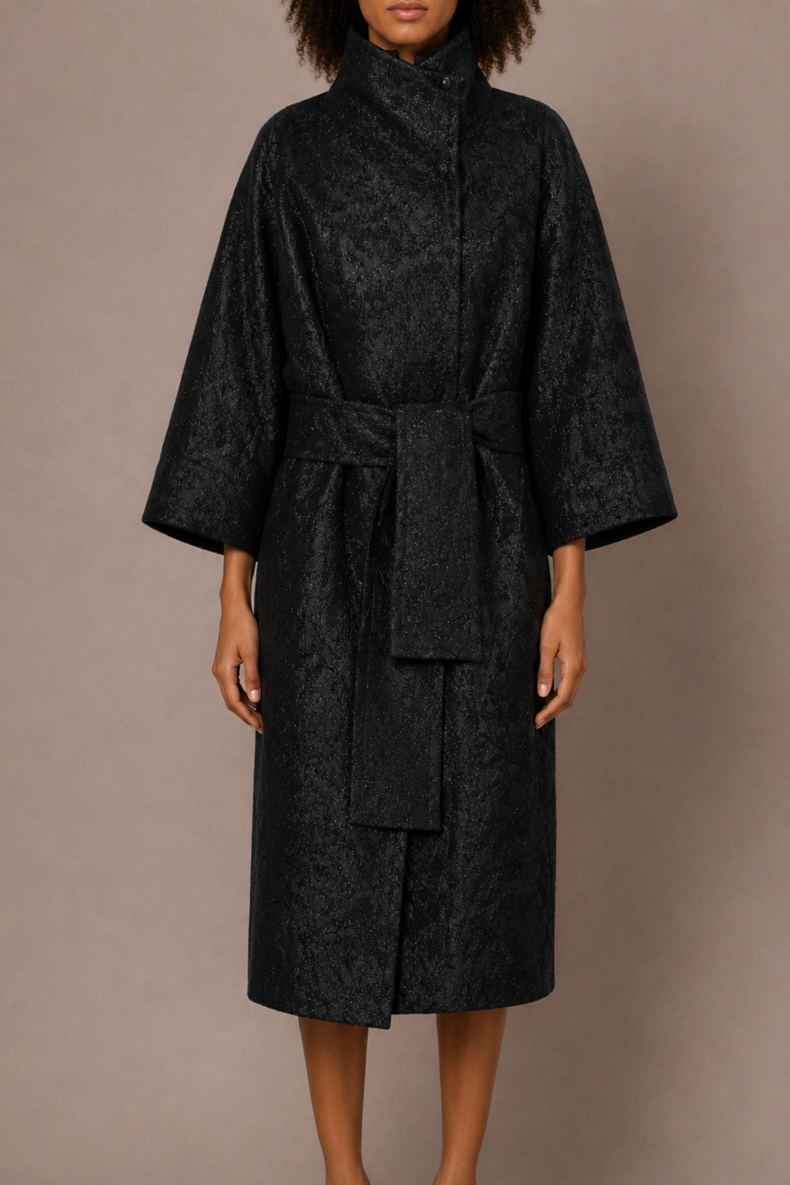 Ocelot Dot Jacquard Hug Coat