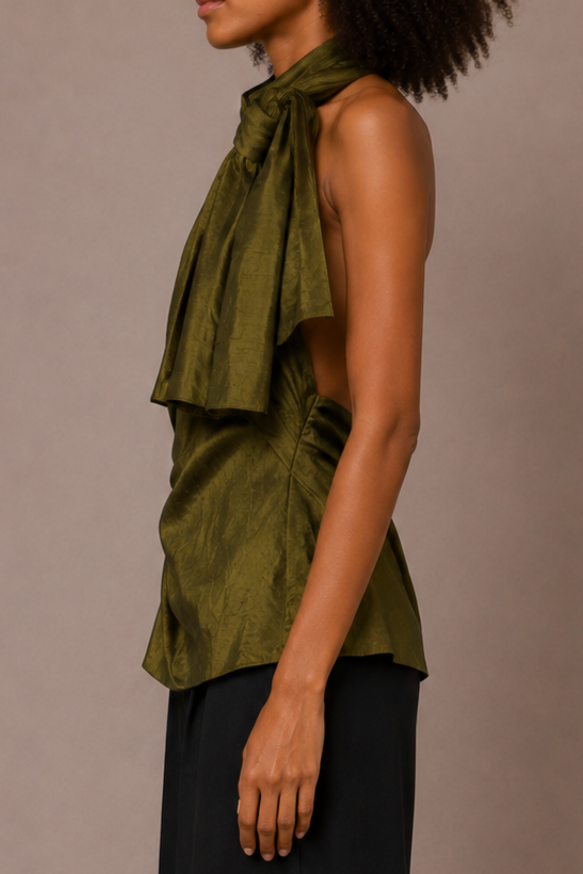 Silk Bow Neck Top