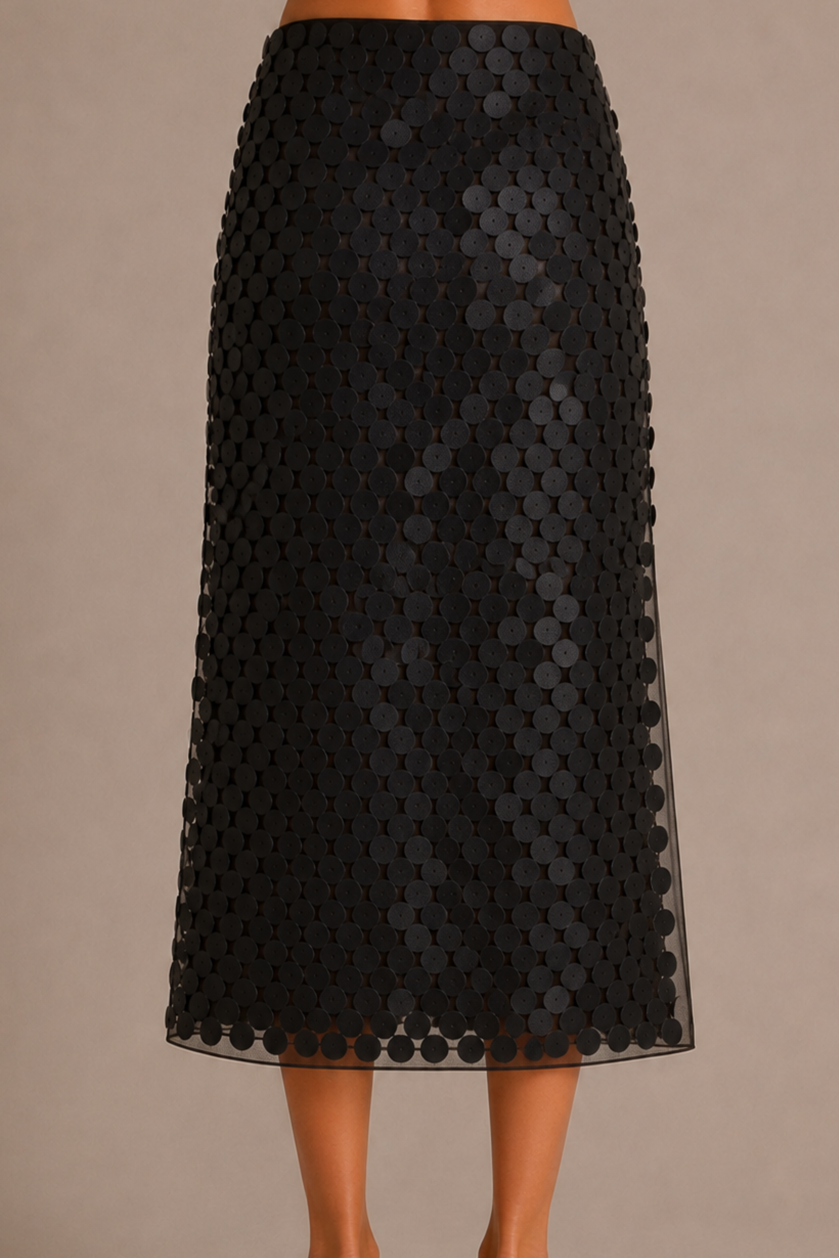 Demi-Couture Reconstituted Leather Paillette Skirt