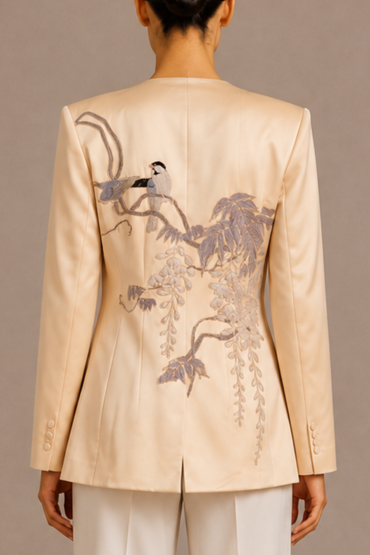 Demi-Couture Embroidered Silk Jacket