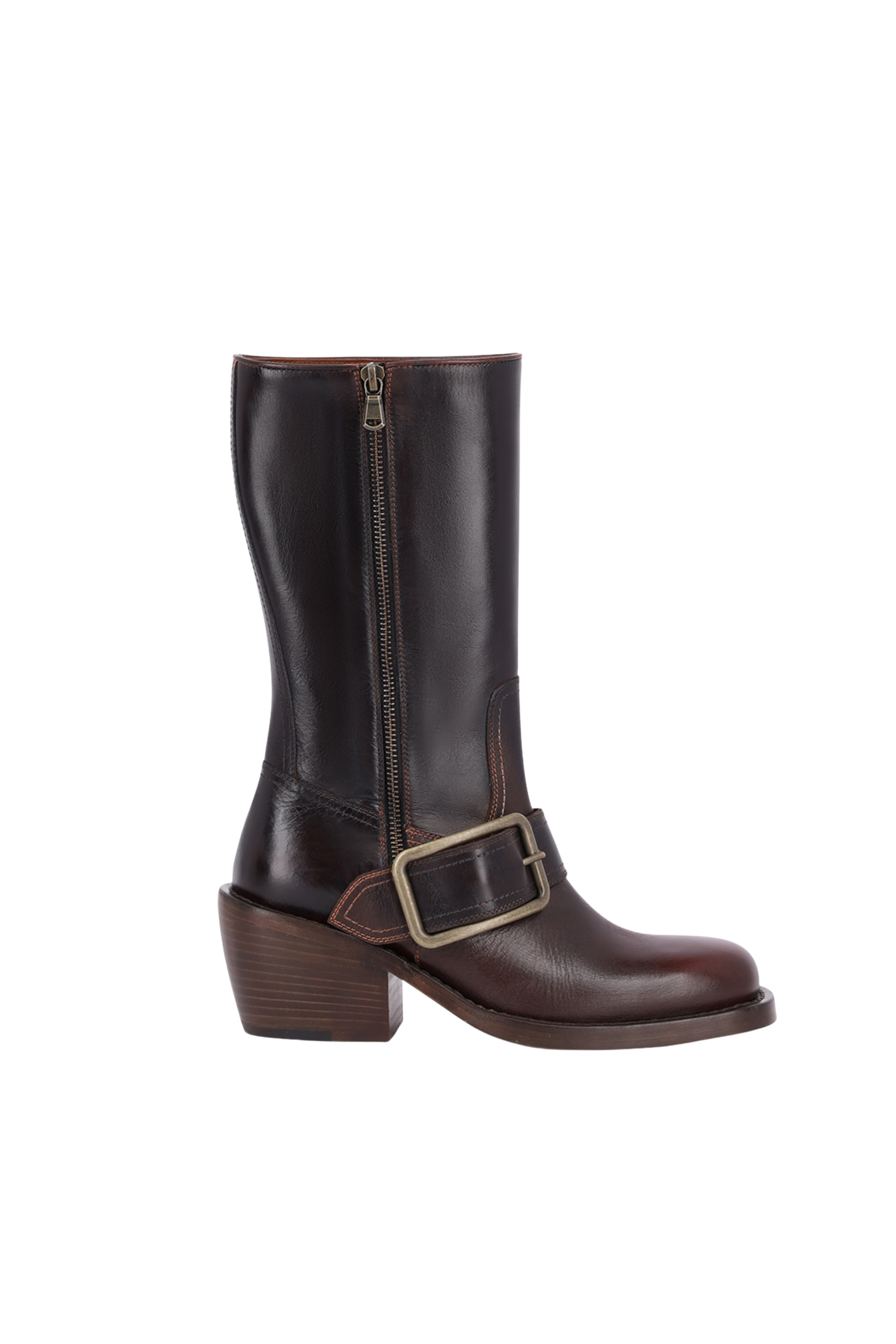 Leather Buckle Boot
