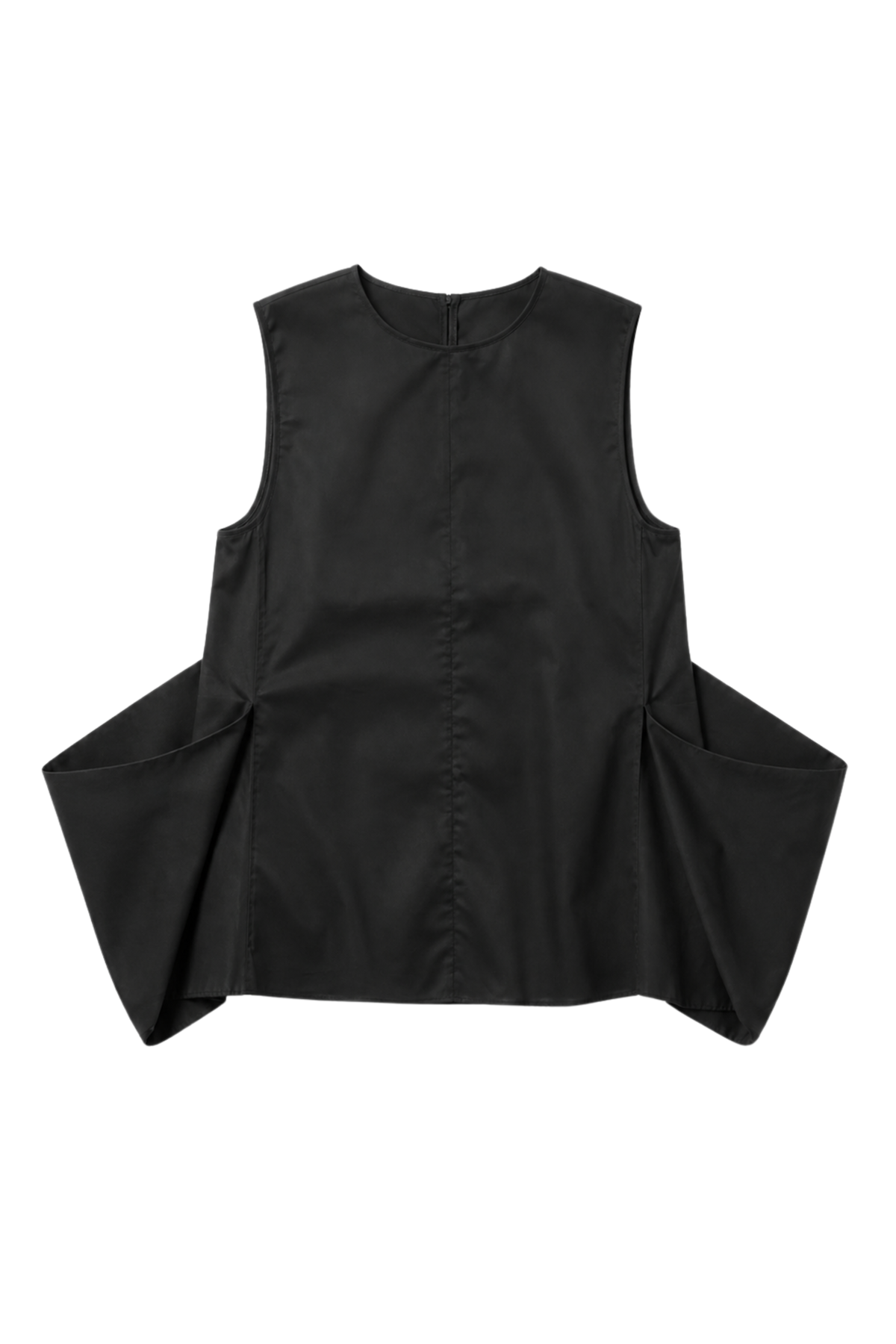 Eco Poplin Side Drape Top